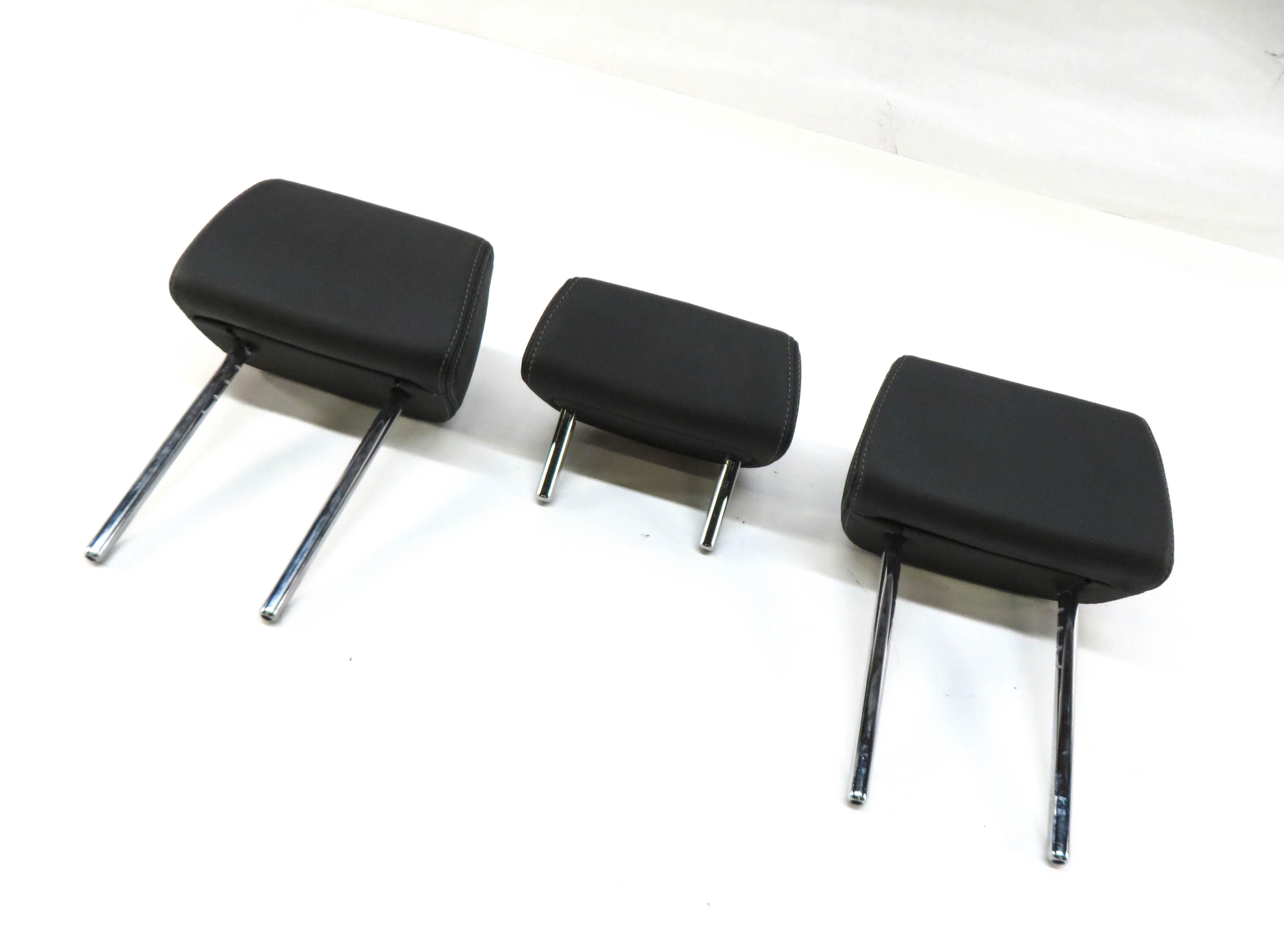 2011 BMW X3 (F25) REAR SEAT LEFT CENTER RIGHT HEADREST SET-3 (BLACK LEATHER) — exact item pictured