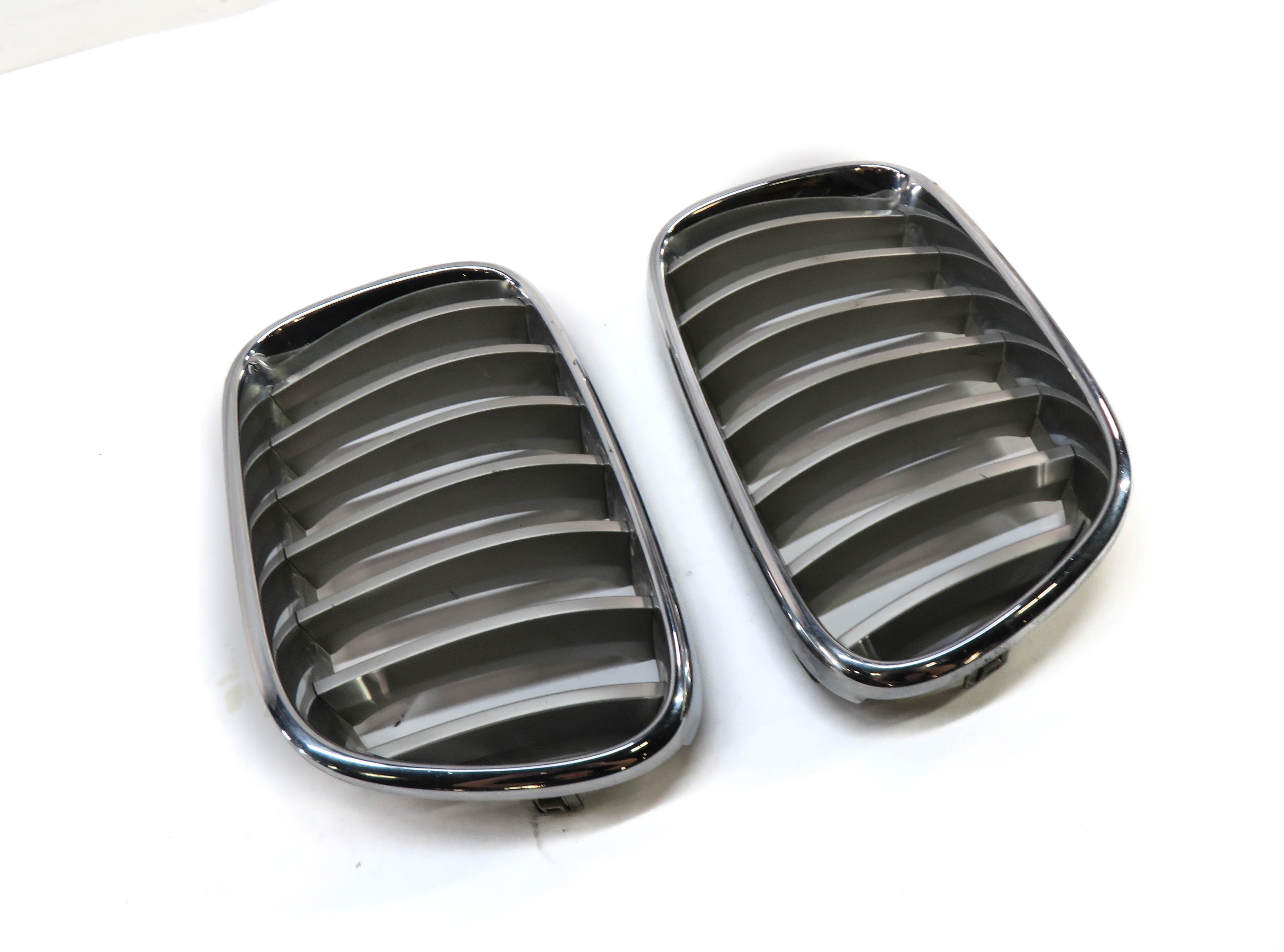 2011-2017 BMW X3 (F25) FRONT LEFT & RIGHT HOOD KIDNEY GRILLE SET (TITANIUM FINS) — exact item pictured