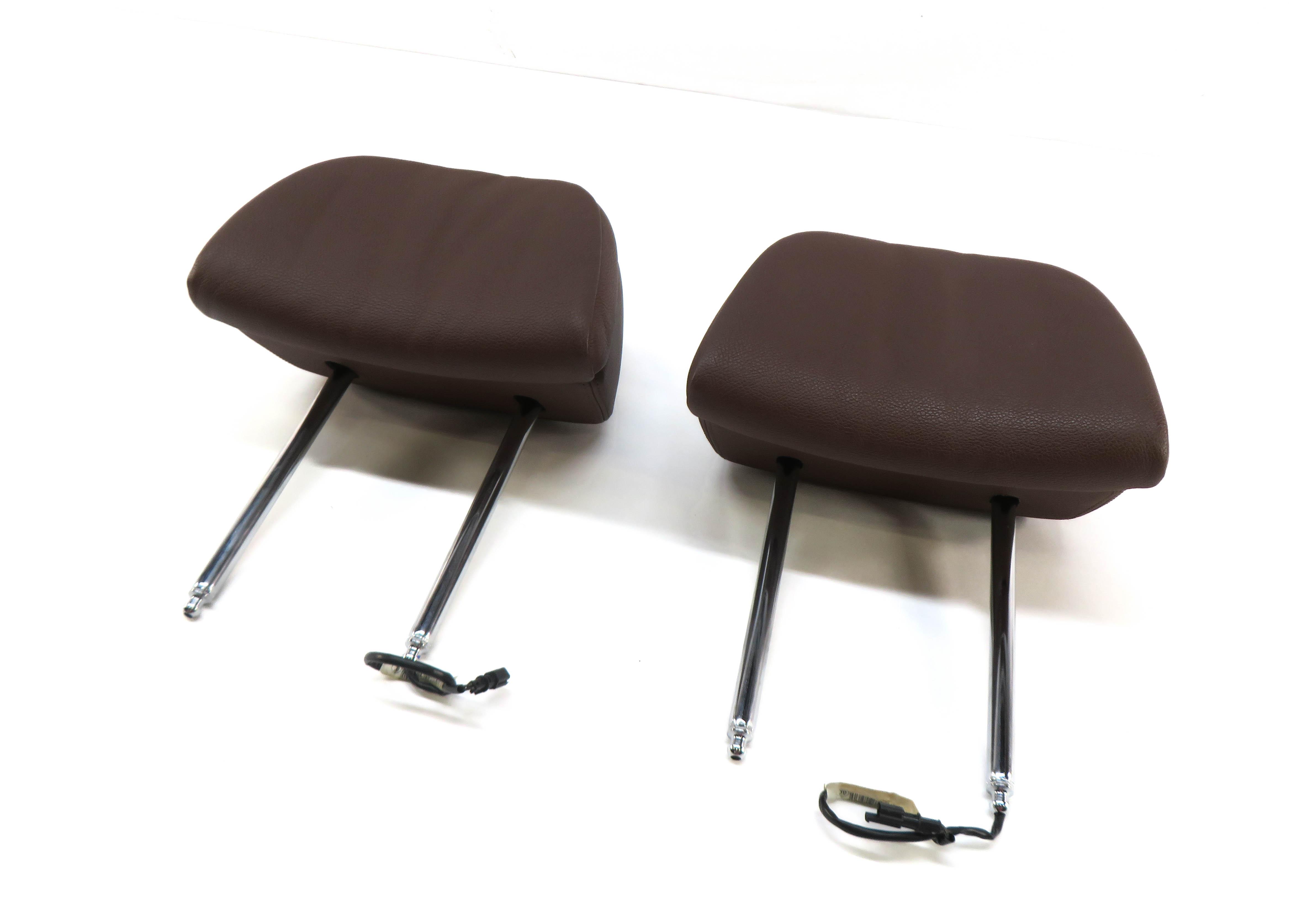 2011 BMW X5 (E70) FRONT LEFT & RIGHT SEAT HEADREST SET (CINNAMON BROWN LEATHER) — exact item pictured