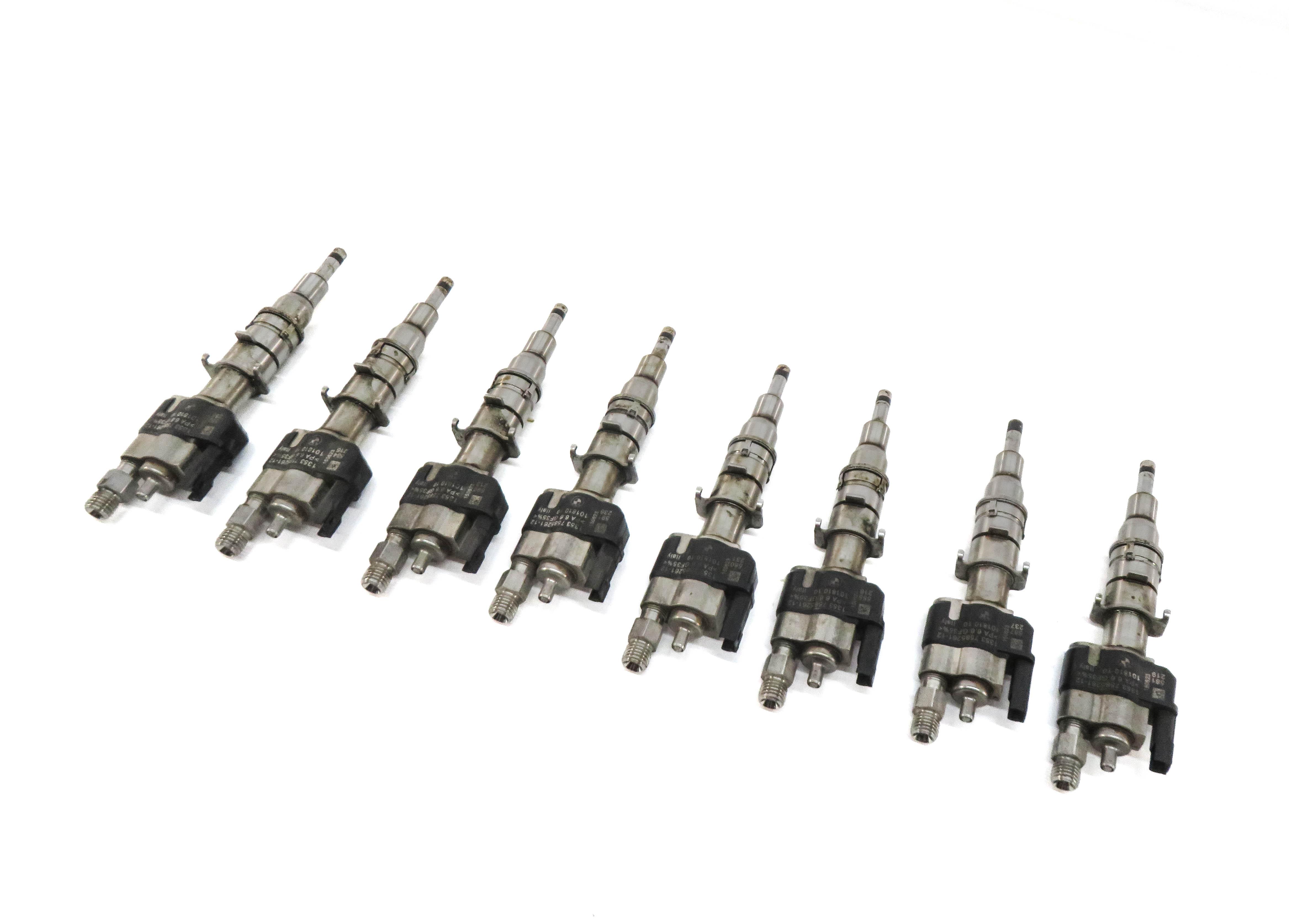 08-16 BMW 3 5 7 X5 X6 Z4 3.0L N54 4.4L N63 FUEL INJECTOR SET/8 (ALL INDEX 12) — exact item pictured