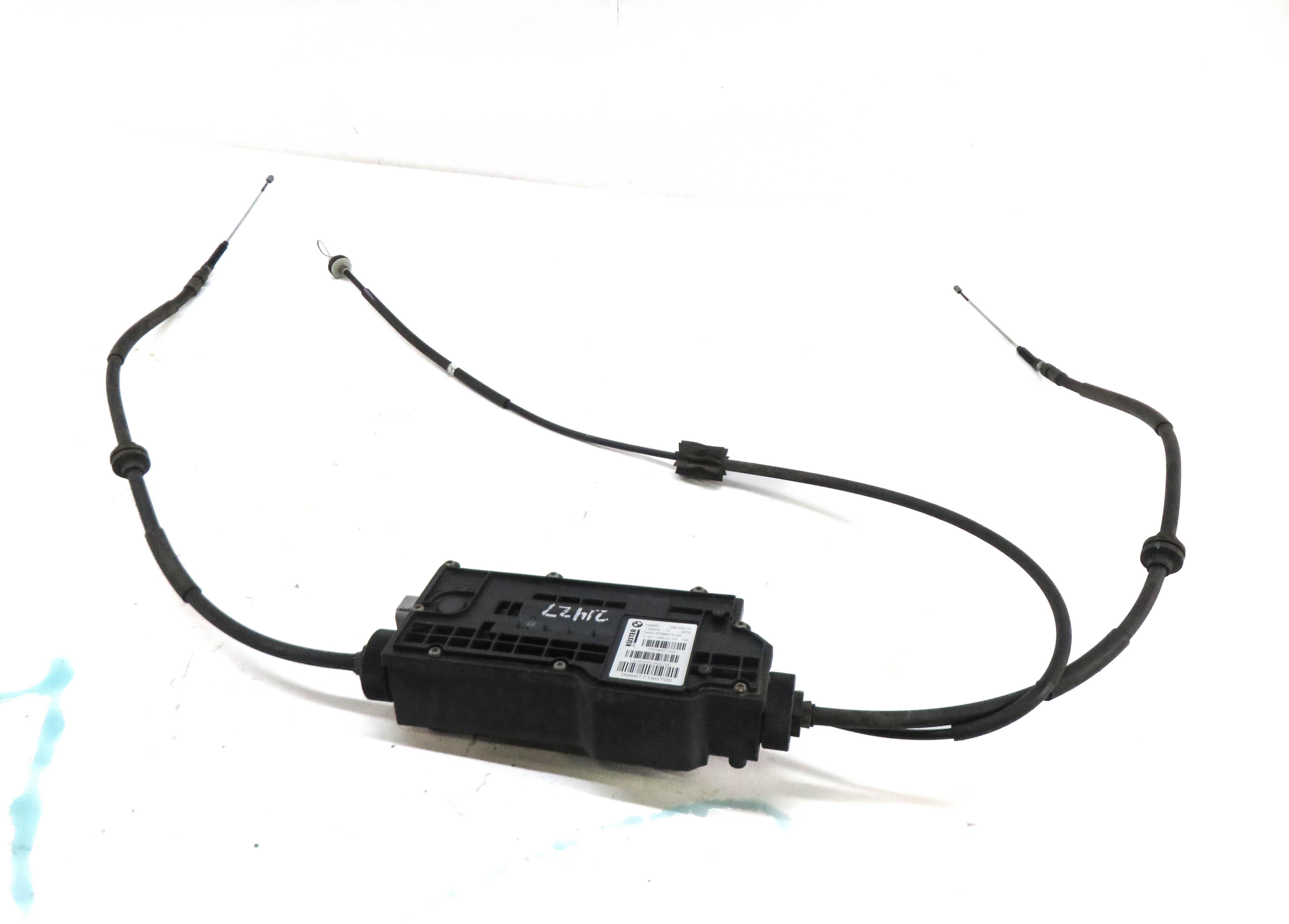 2011 BMW X5 (E70) EMERGENCY PARKING BRAKE ACTUATOR MOTOR w/ CABLES — exact item pictured