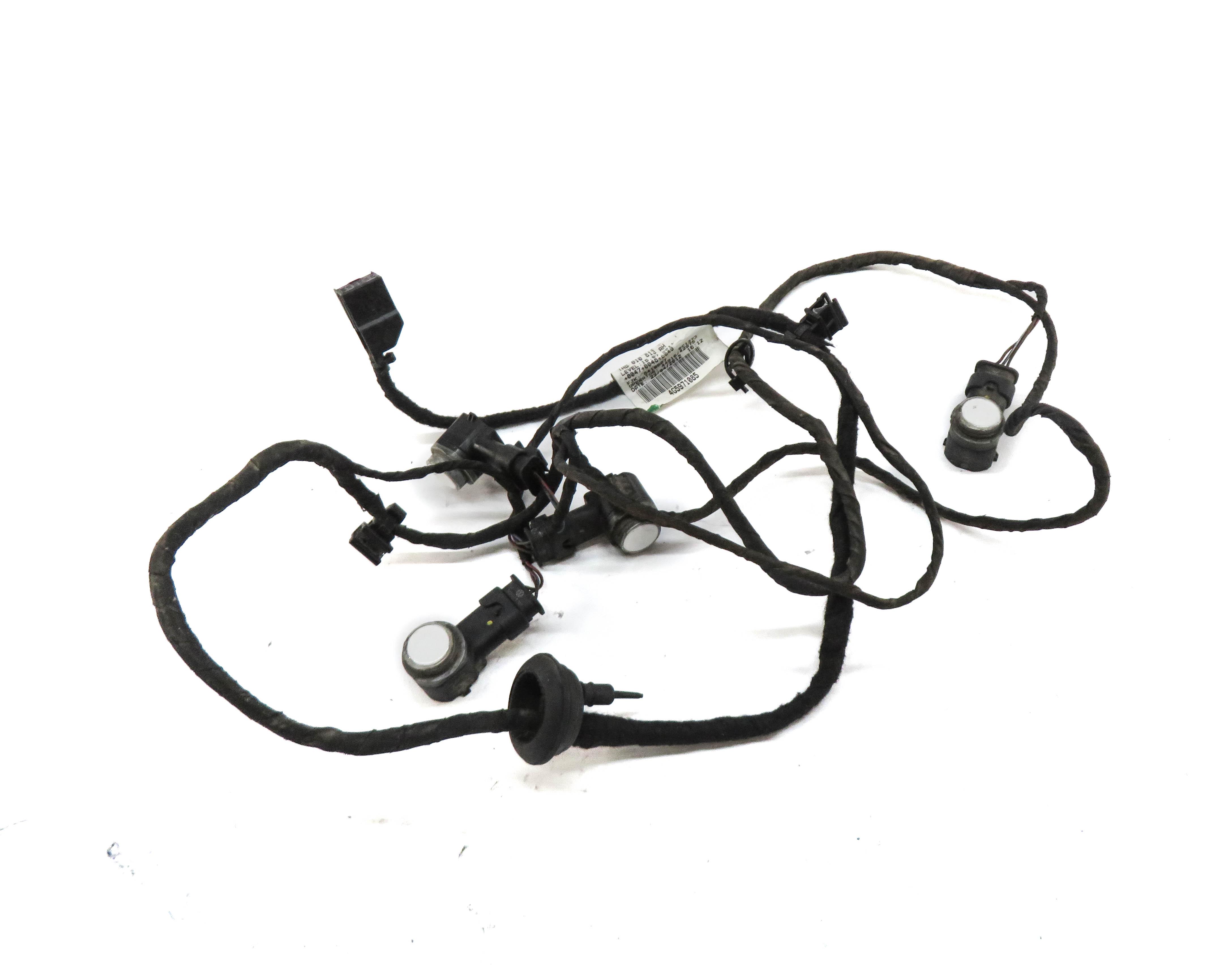 2012 AUDI A6 (C7) REAR PDC PARK DISTANCE SENSOR SET w/ HARNESS (GLACIER WHITE) — exact item pictured