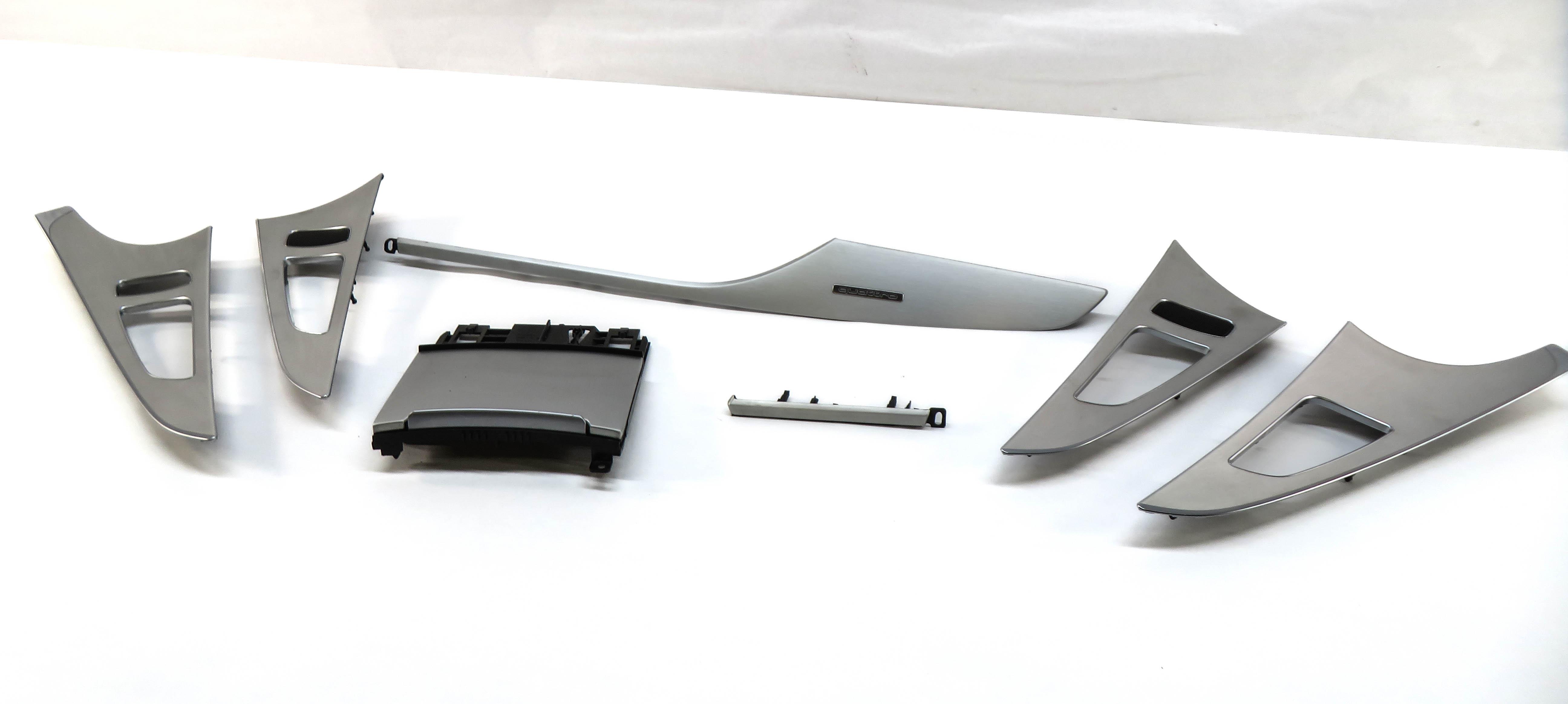 2012 AUDI A6 (C7) DASH DOOR CONSOLE TRIM PANEL SET (BRUSHED STEEL) — exact item pictured