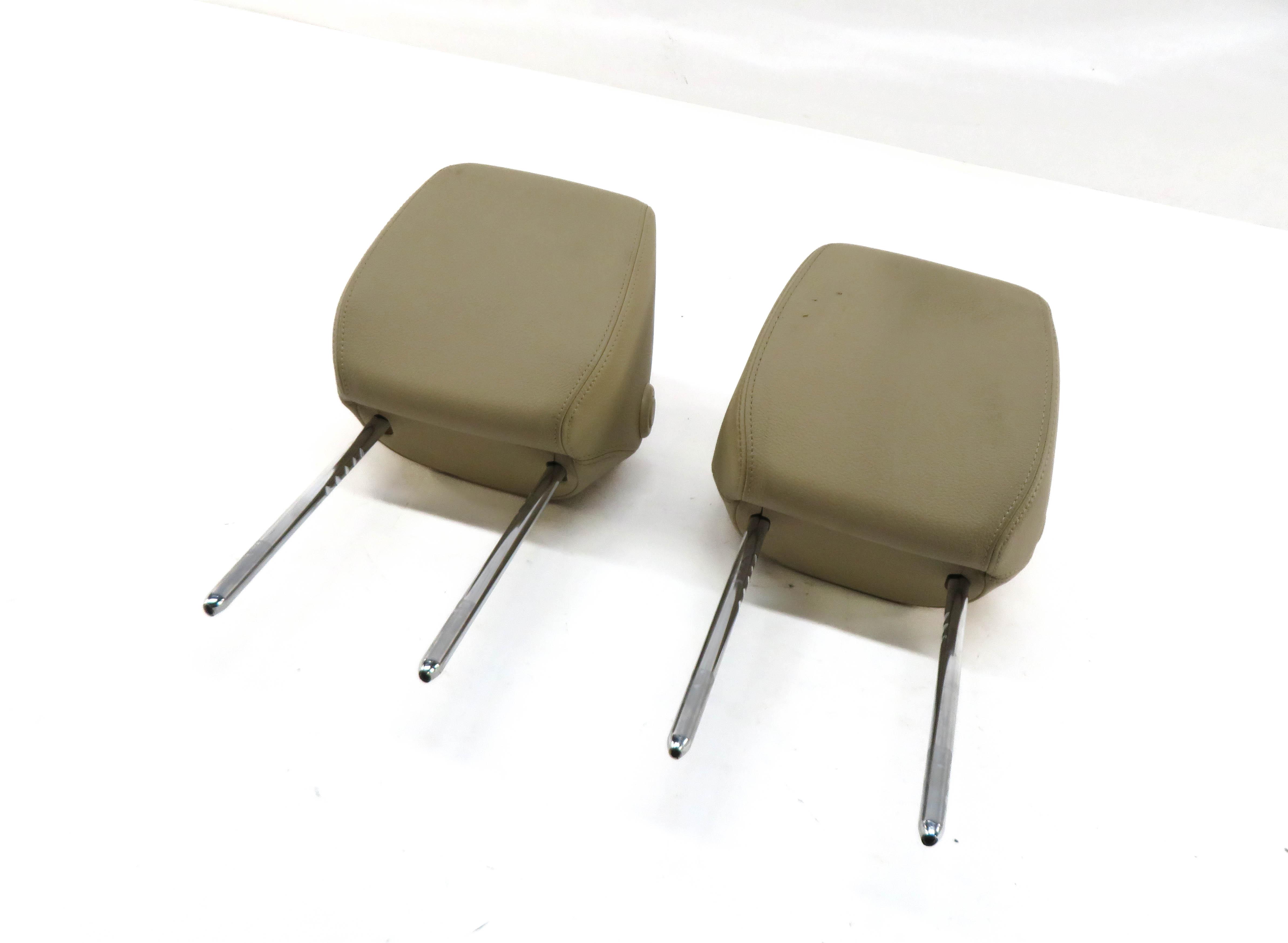 2014 BMW 428i (F32) FRONT LEFT & RIGHT SEAT HEADREST SET (VENETO BEIGE LEATHER) — exact item pictured