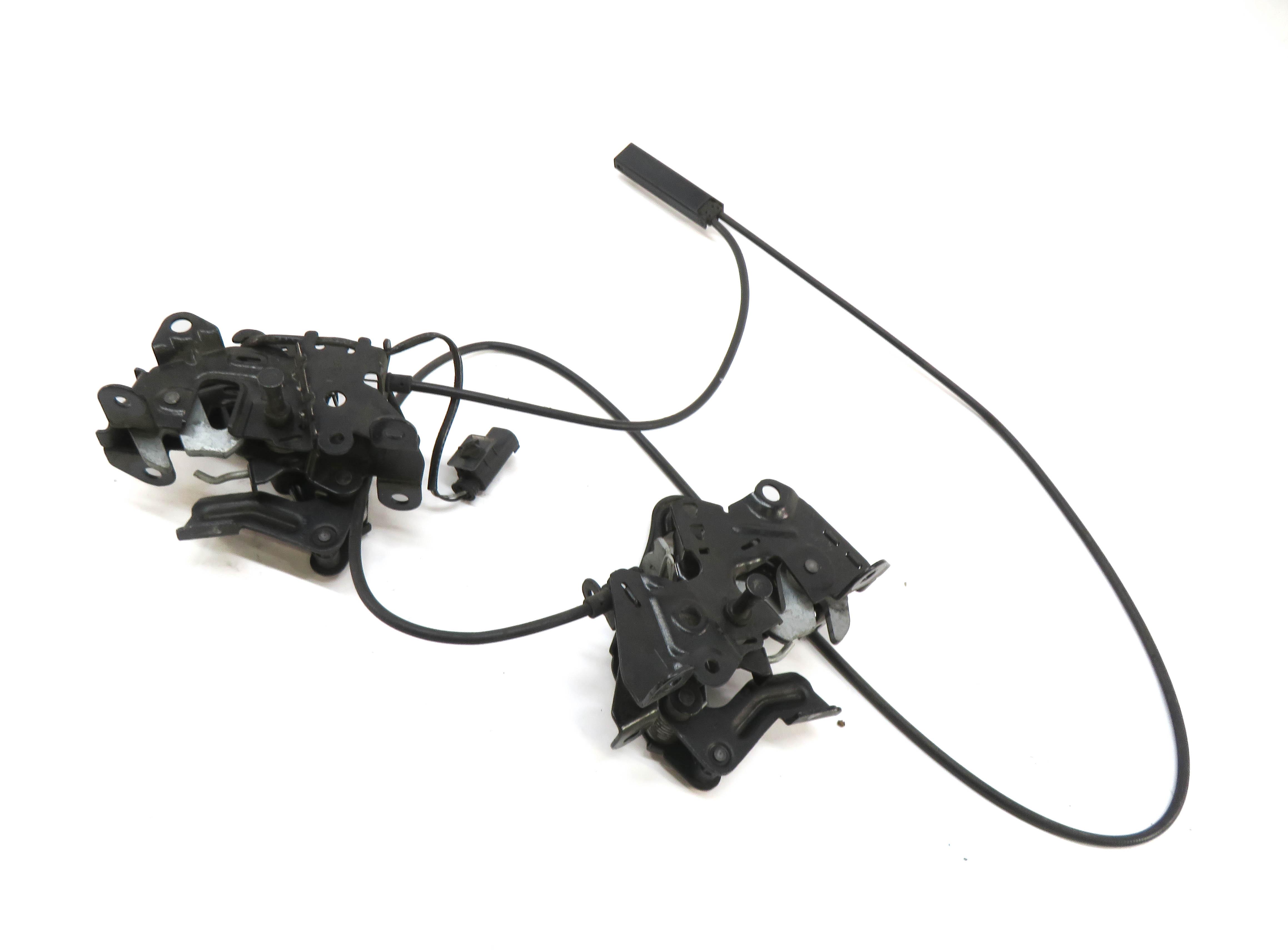 2012 BMW 528i (F10) FRONT LEFT & RIGHT LOWER HOOD LOCK LATCH SET-2 w/ CABLE — exact item pictured