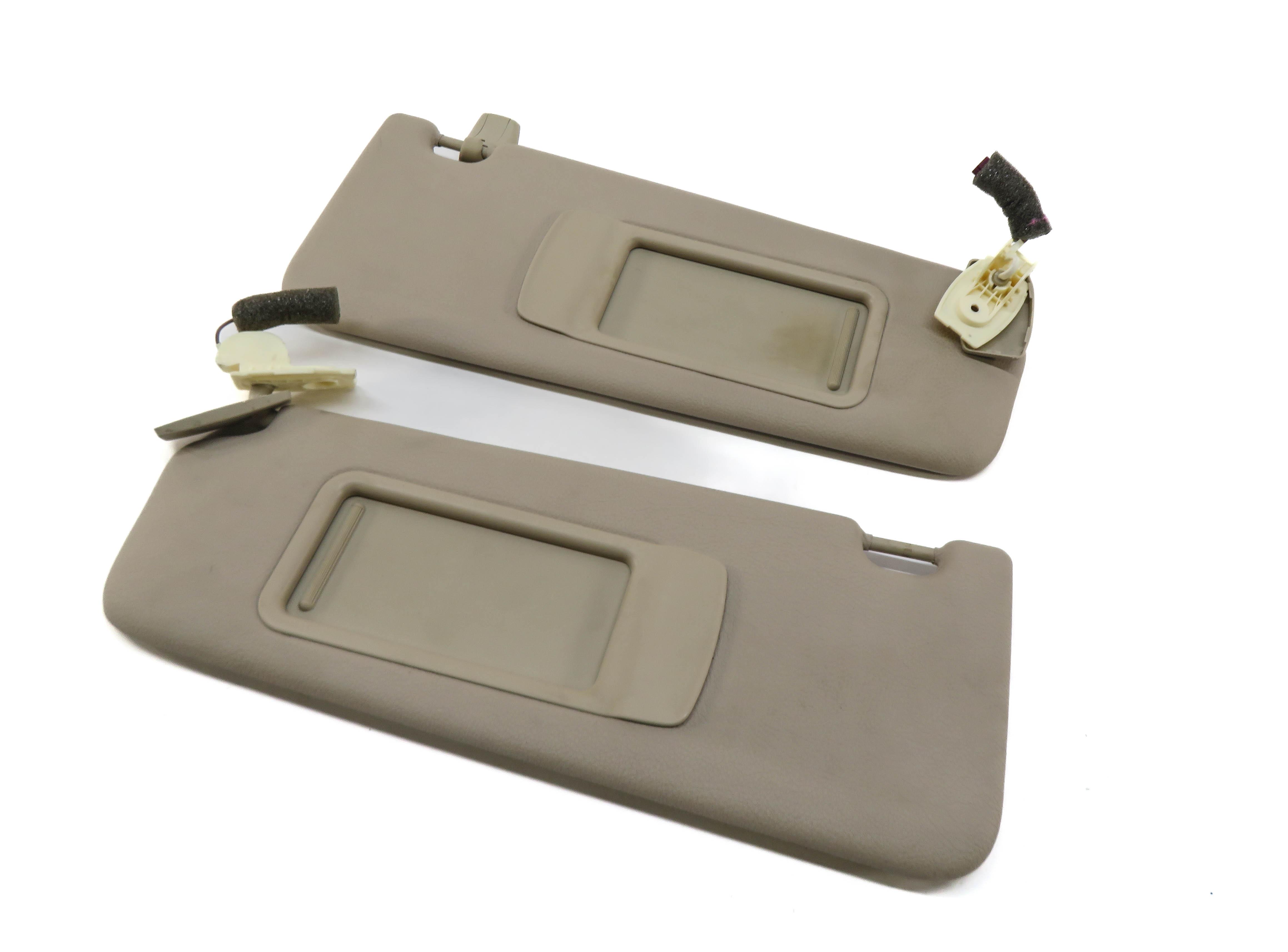 2010-2016 BMW 528i 535i 550i (F10) FRONT LEFT & RIGHT SUNVISOR SHADE SET (BEIGE) — exact item pictured