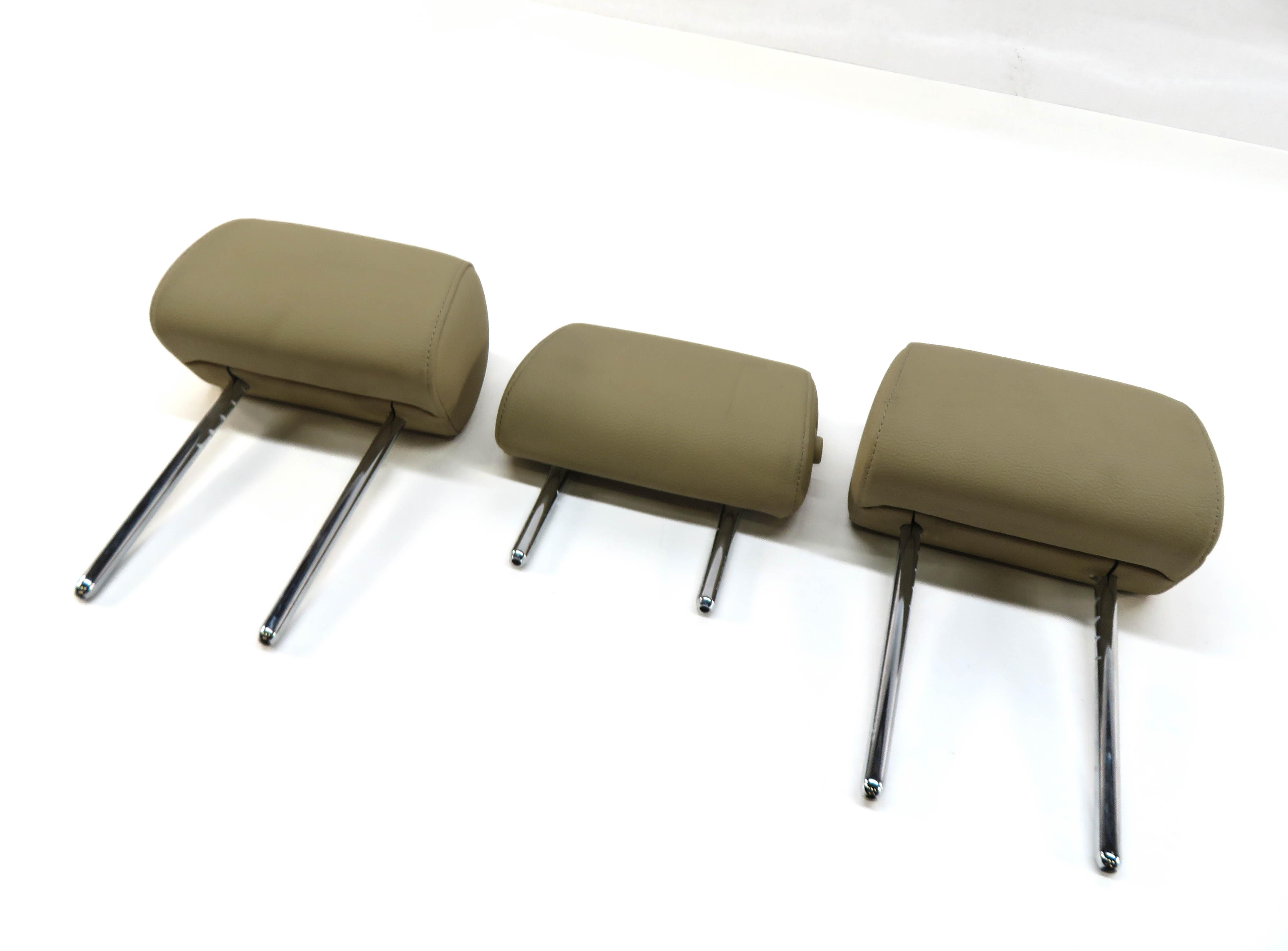 2012 BMW 528i (F10) REAR SEAT LEFT CENTER RIGHT HEADREST SET-3 (VENETO BEIGE) — exact item pictured