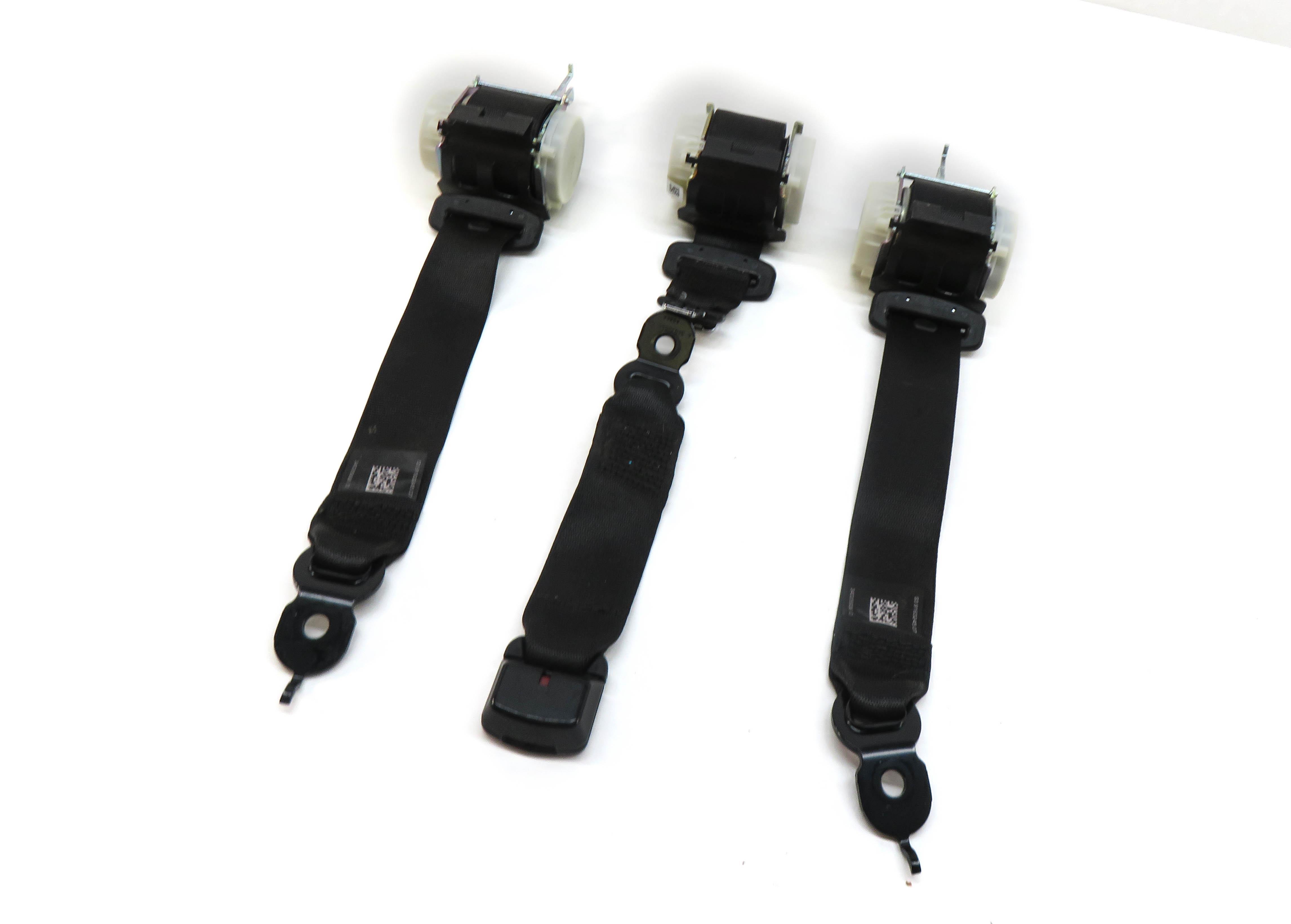 2012 BMW 535Xi (E60) REAR LEFT RIGHT CENTER SEATBELT RETRACTOR SET/3 (BLACK) — exact item pictured