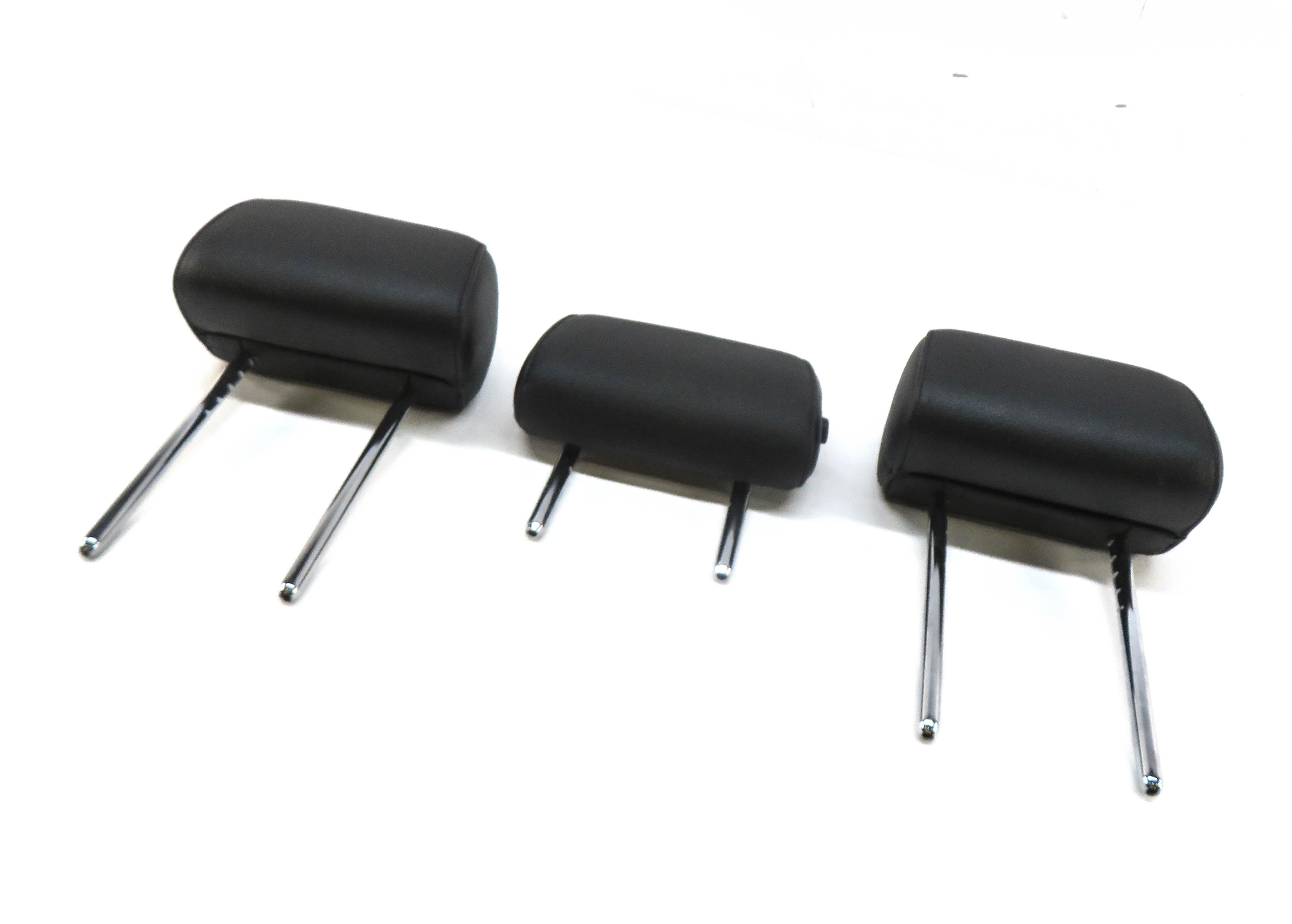 2012 BMW 535Xi (E60) REAR LEFT RIGHT CENTER SEAT HEADREST SET (BLACK LEATHER) — exact item pictured