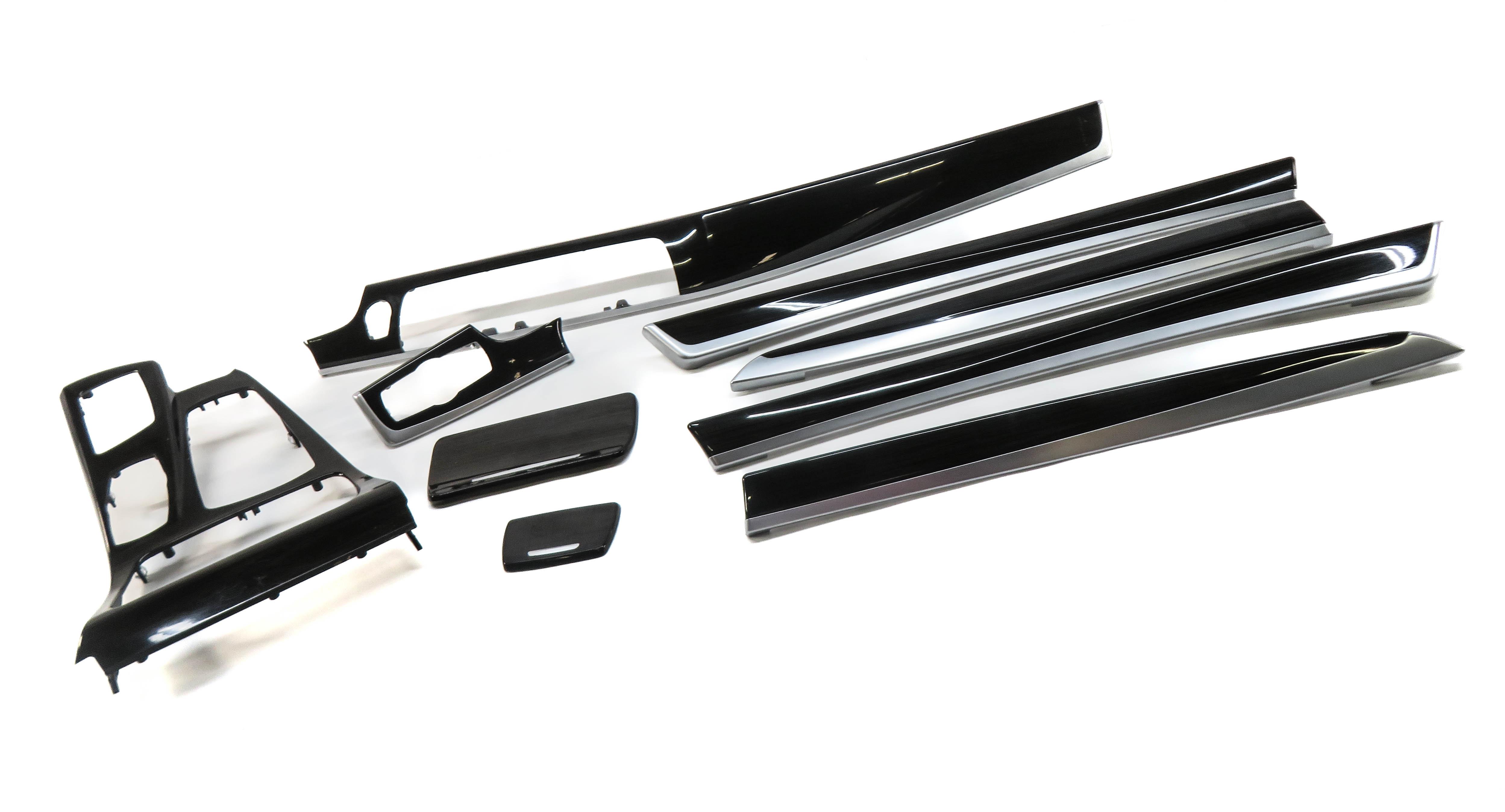 2012 BMW 535Xi (E60) FRONT LEFT REAR RIGHT FINELINE WOOD ANTHRACITE TRIM SET/9 — exact item pictured