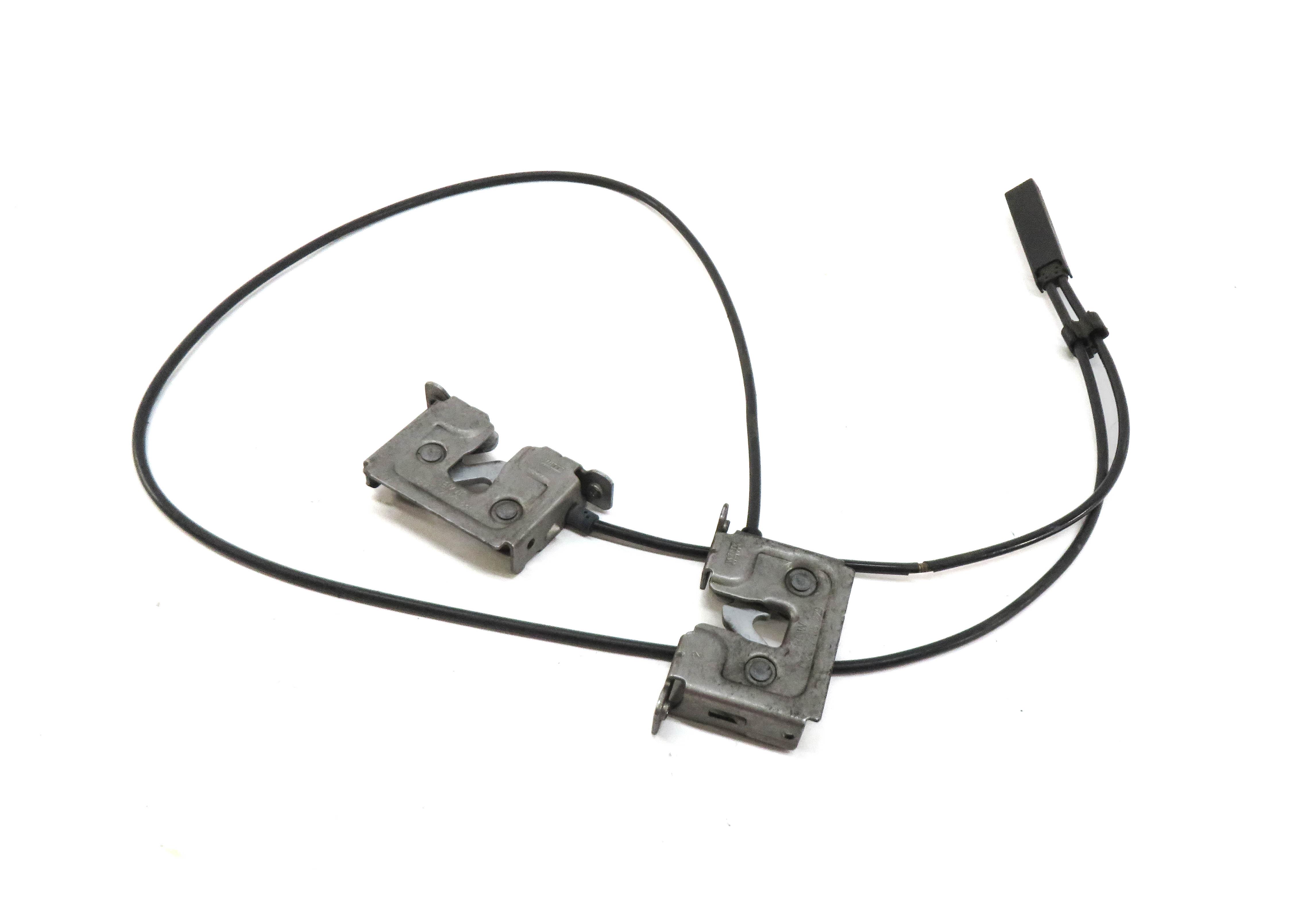 2008 BMW 535i (E60) FRONT LEFT & RIGHT HOOD LATCH SET/2 w/ CABLE 51237115229 — exact item pictured