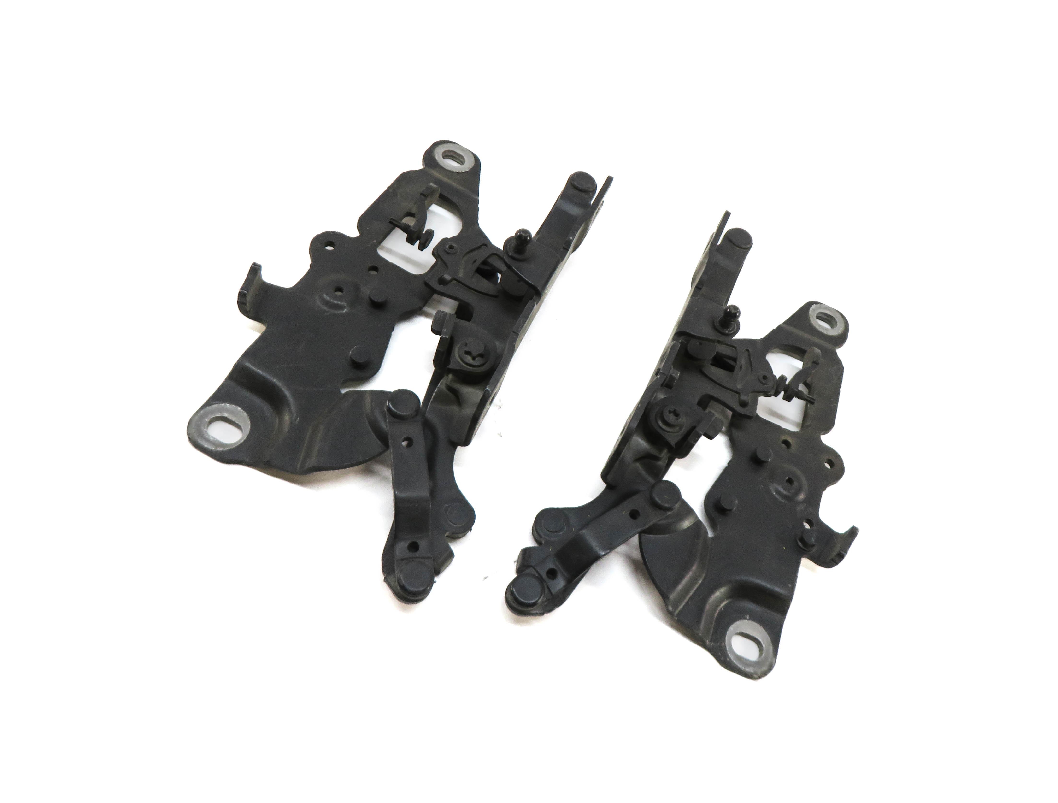 12-19 BMW 528i 535i 550i 640i 650i M5 M6 (F06 F10) FRONT HOOD HINGE SET (BLACK) — exact item pictured