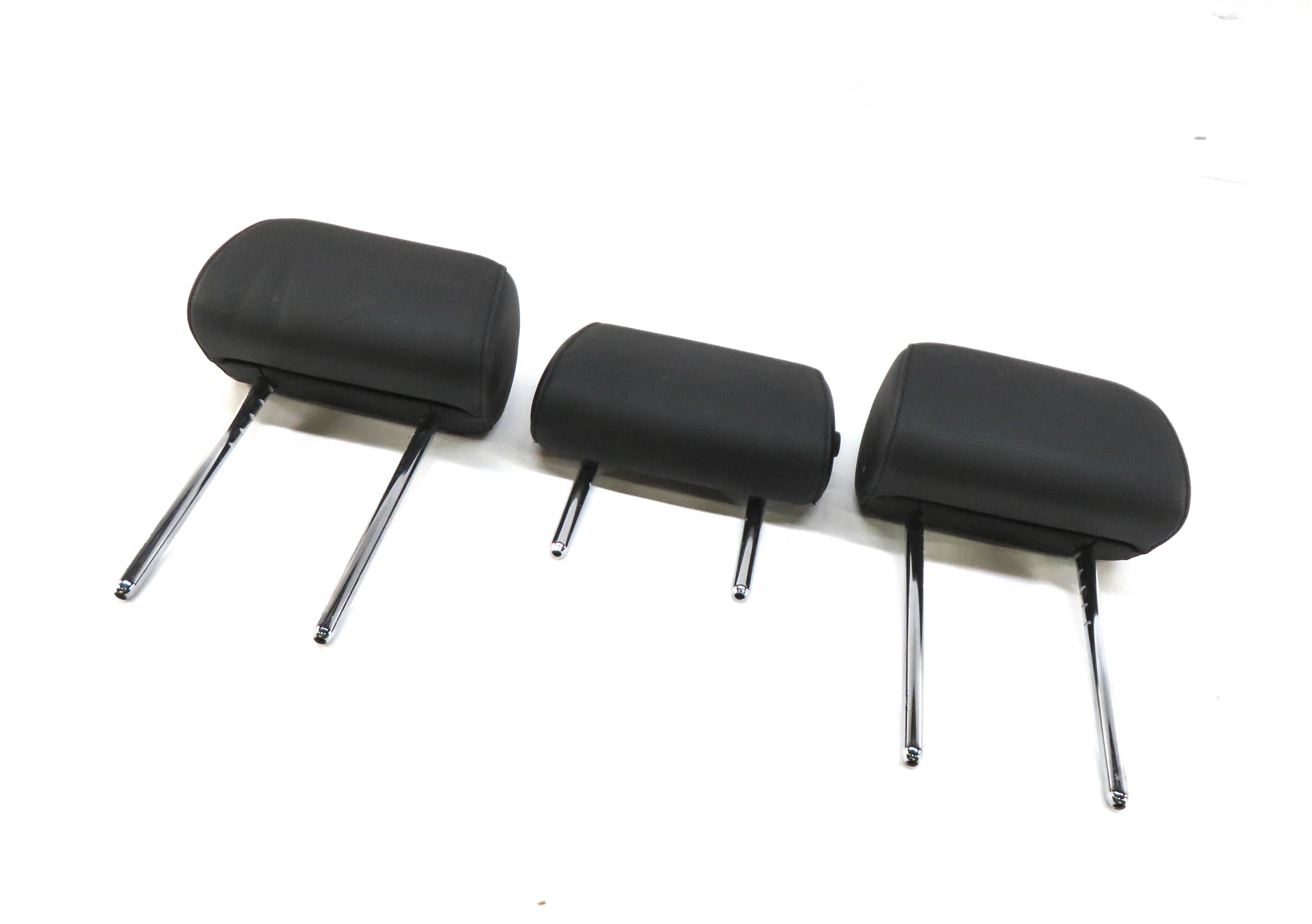 2013 BMW 535i (F10) REAR SEAT LEFT CENTER RIGHT HEADREST SET-3 (BLACK LEATHER) — exact item pictured