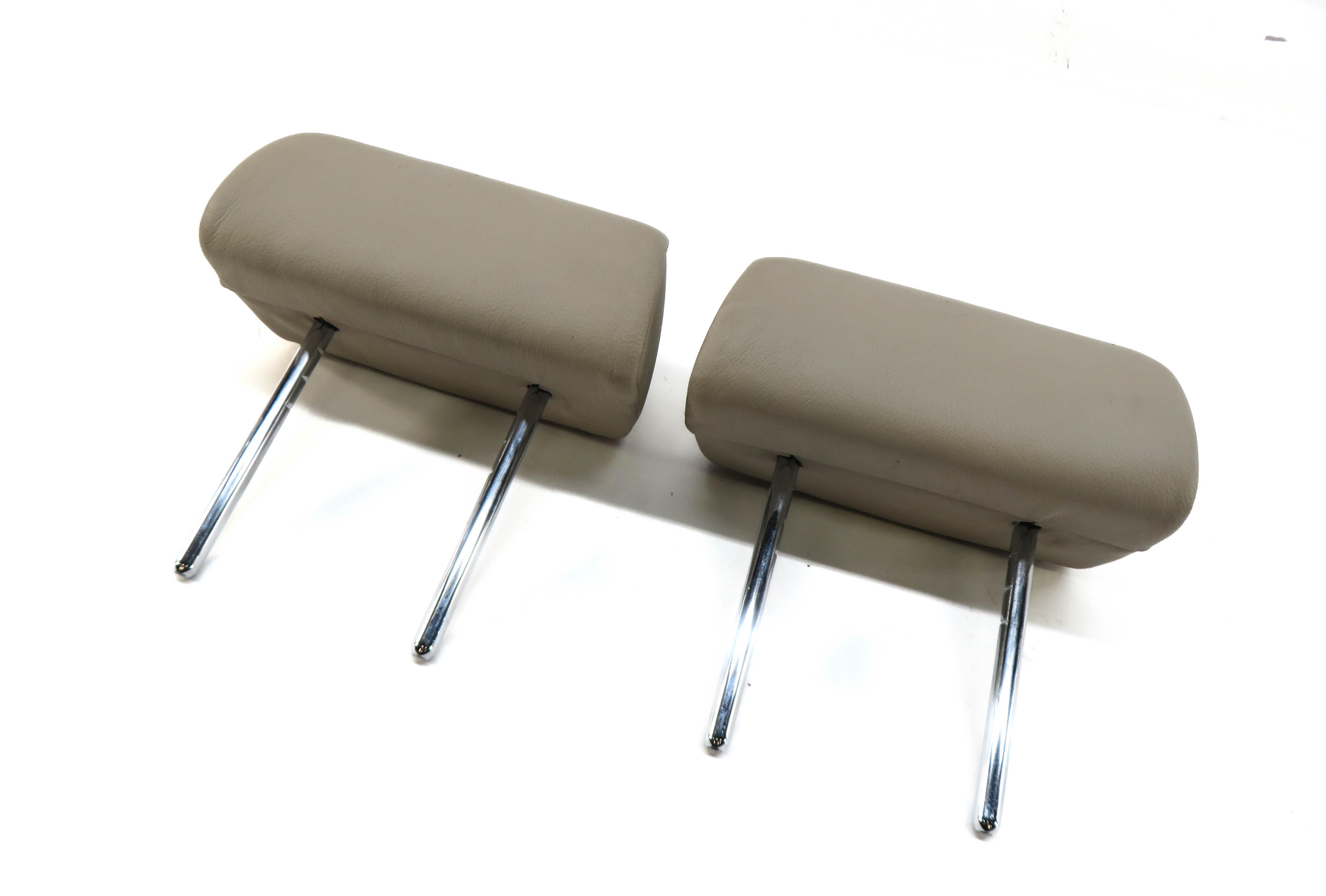 2013 BMW X5 (E70) REAR 2nd ROW SEAT LEFT & RIGHT HEADREST SET-2 (OYSTER LEATHER) — exact item pictured