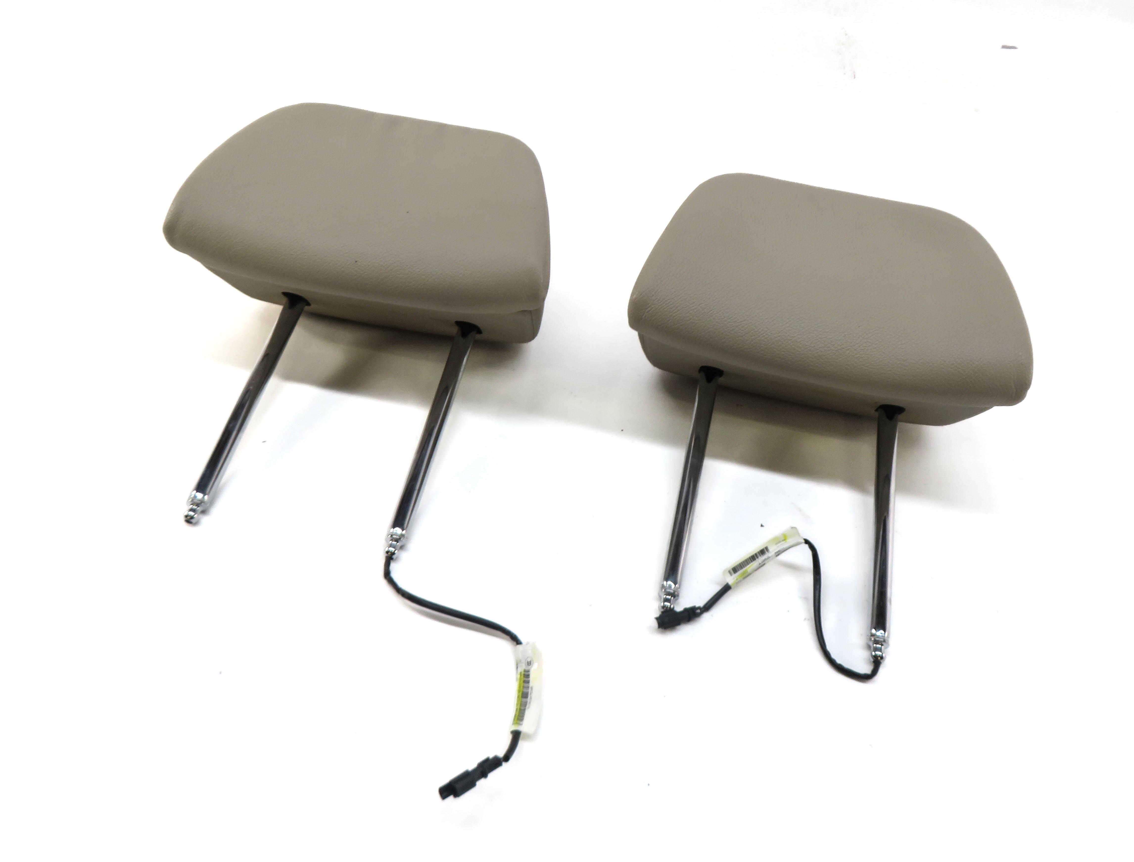 2013 BMW X5 (E70) FRONT LEFT & RIGHT SEAT HEADREST SET-2 (OYSTER LEATHER) — exact item pictured