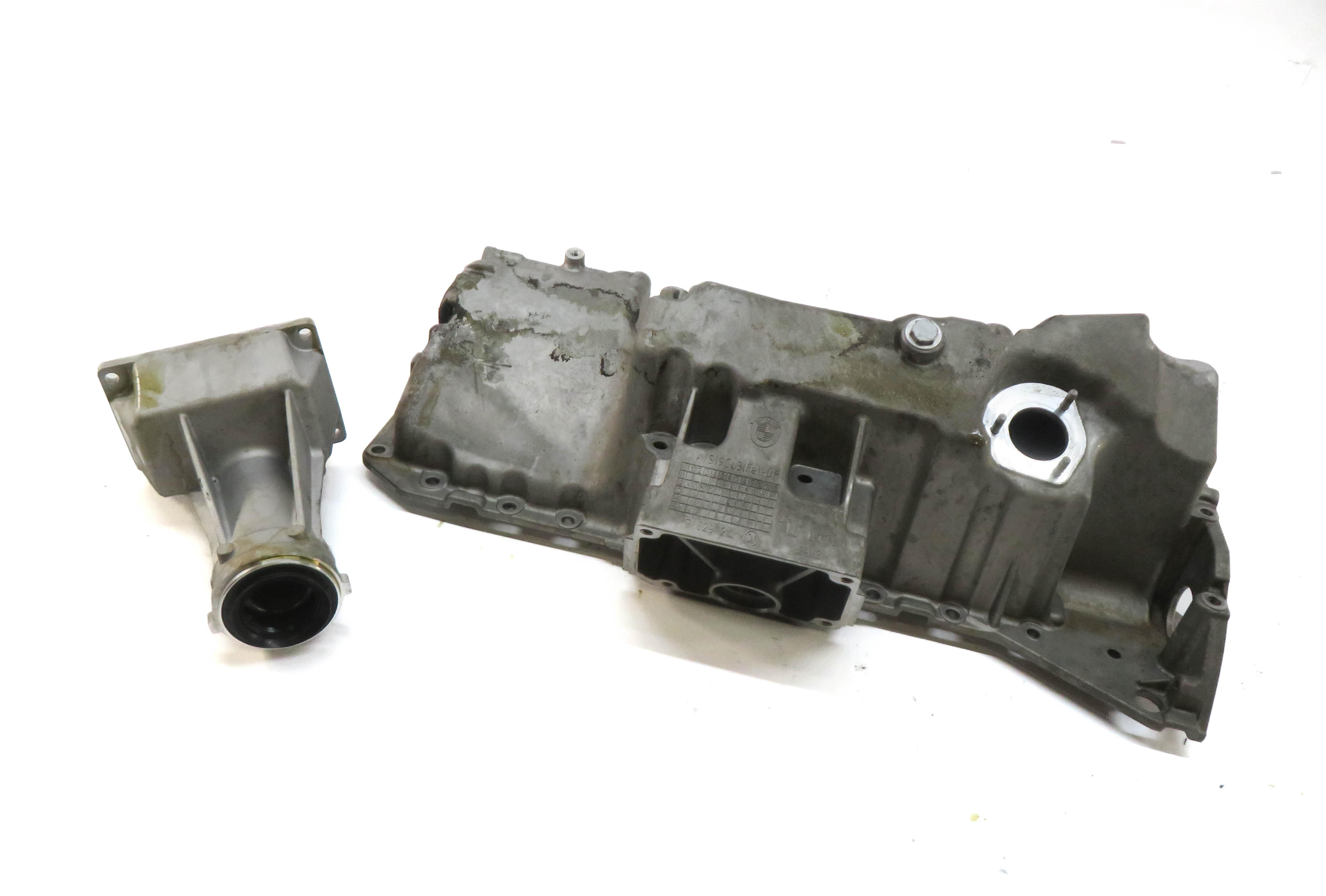 11-14 BMW X5 X6 (E70 E71) 3.0L N55 TURBO ENGINE OIL PAN w/ OUTPUT AXLE FLANGE — exact item pictured