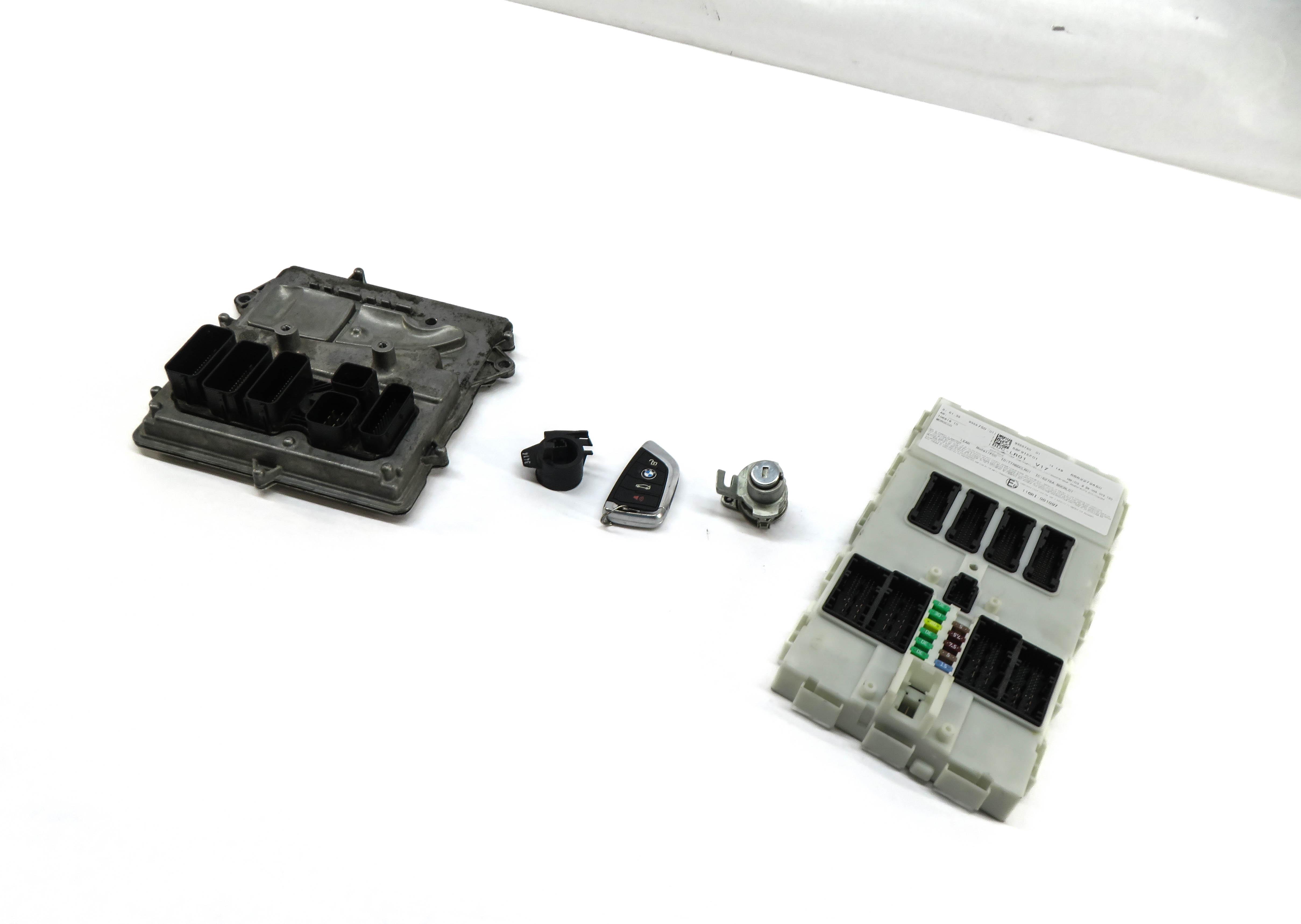 2014 BMW X5 (F15) 3.0L N55 TURBO ENGINE ECM DME BCM IMMOBILIZER MODULE KEY SET — exact item pictured