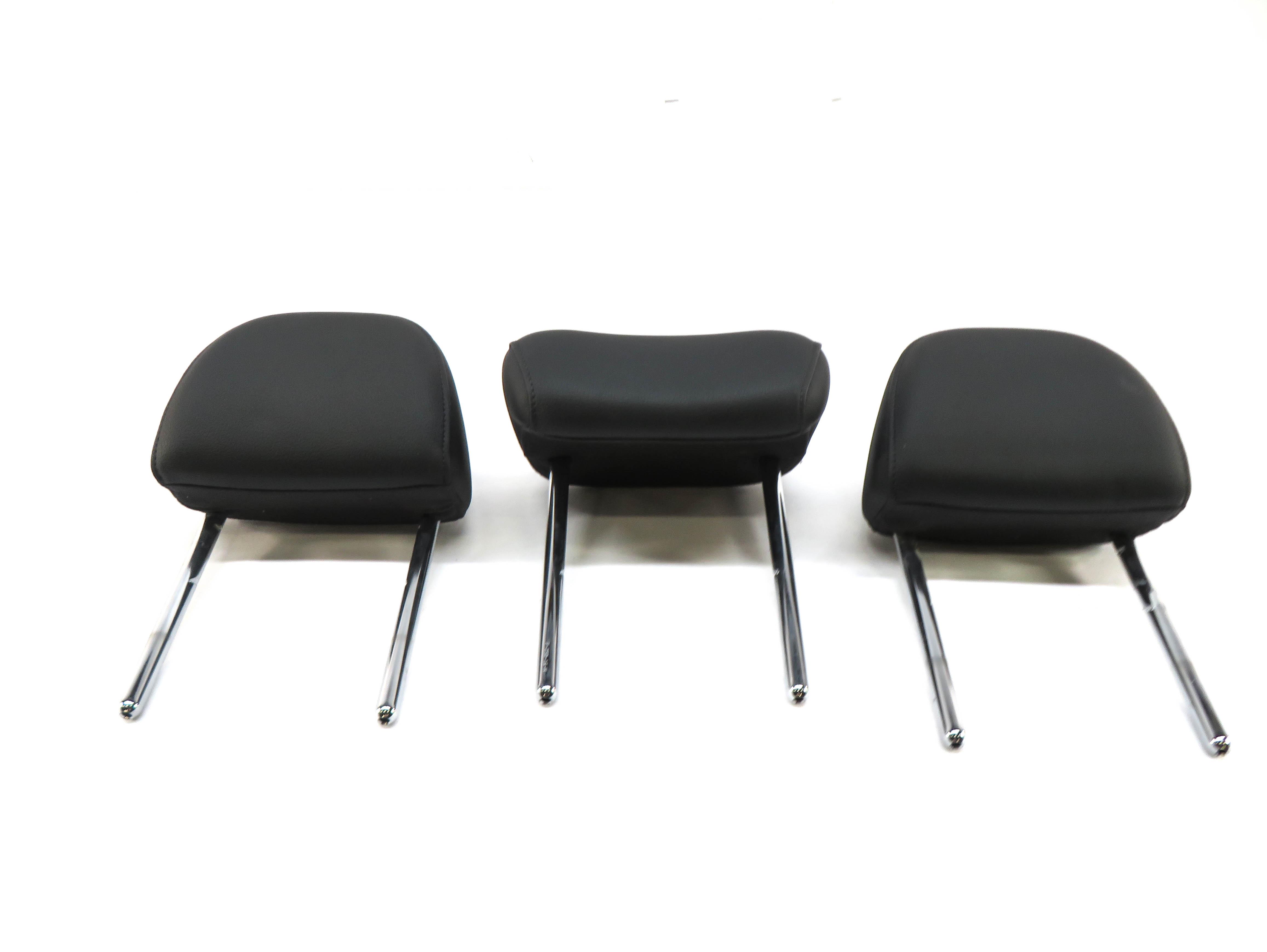 2017 AUDI A4 (B9 8W) REAR SEAT LEFT CENTER RIGHT HEADREST SET-3 (BLACK YM) — exact item pictured