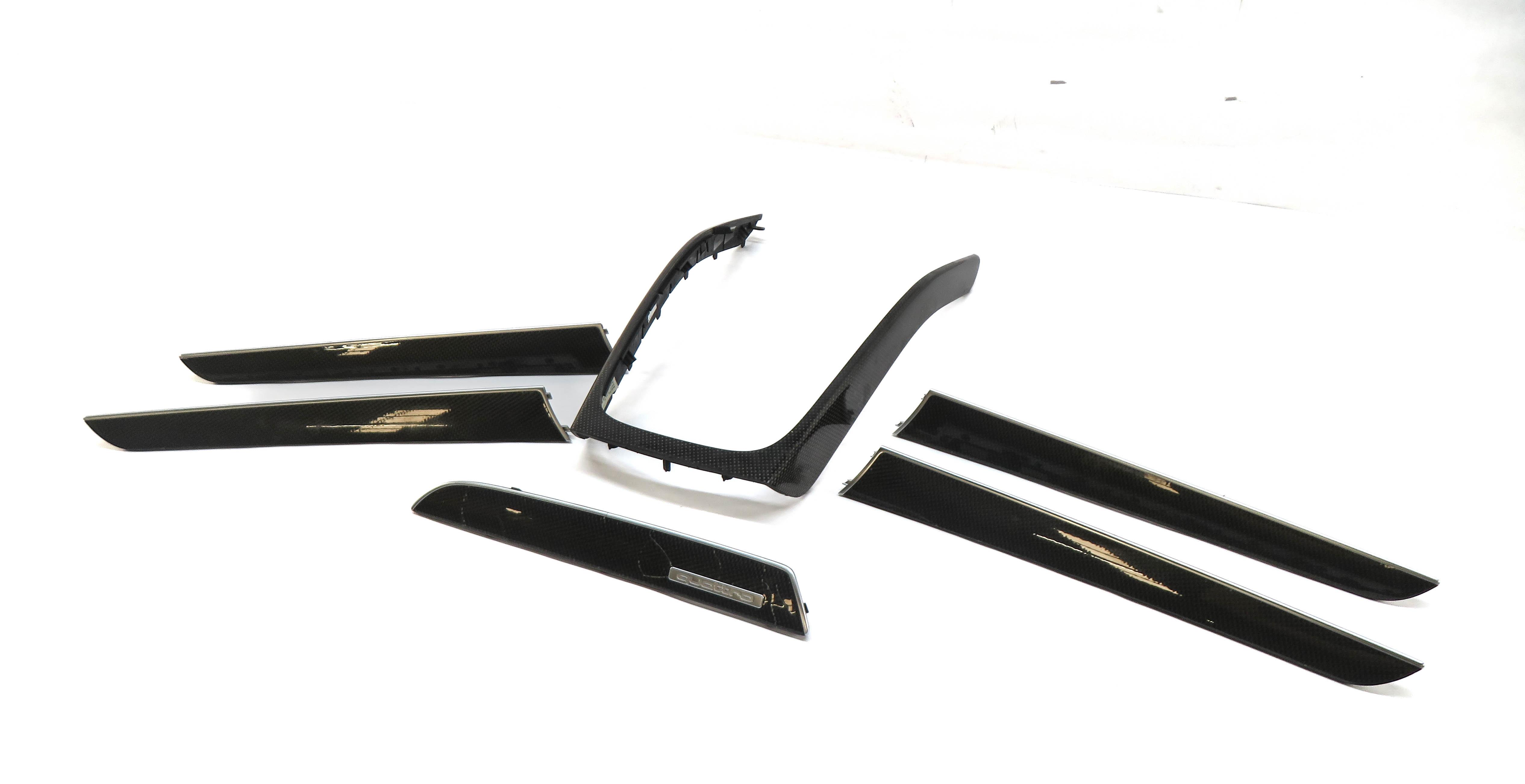 2014 AUDI S4 (B8 8K) DASH DOOR CONSOLE CARBON FIBER TRIM SET (CARBON ATLAS 5MK) — exact item pictured