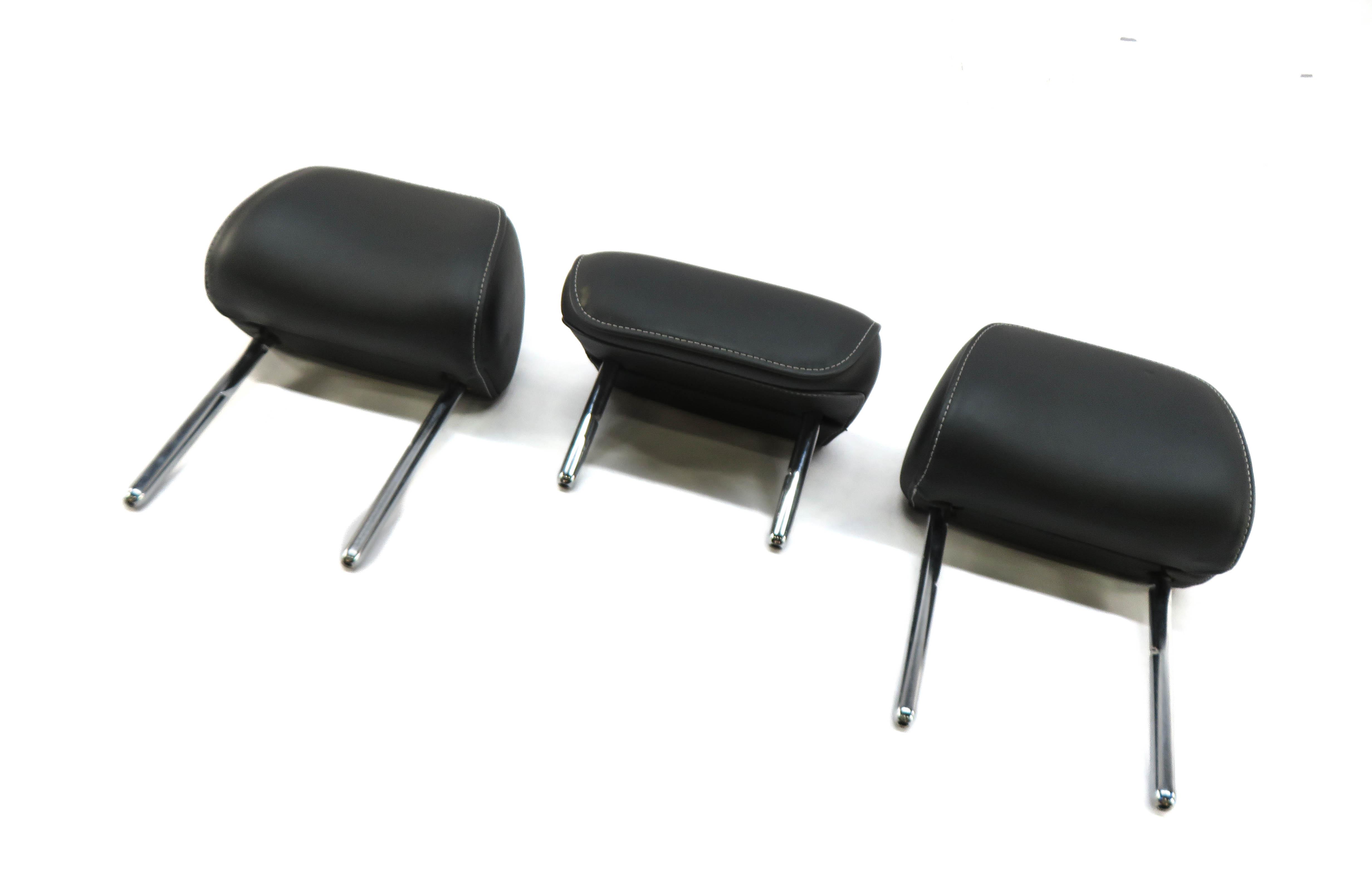 2013 AUDI S4 (B8 8K) REAR SEAT LEFT CENTER RIGHT HEADREST HEAD REST SET (BLACK) — exact item pictured