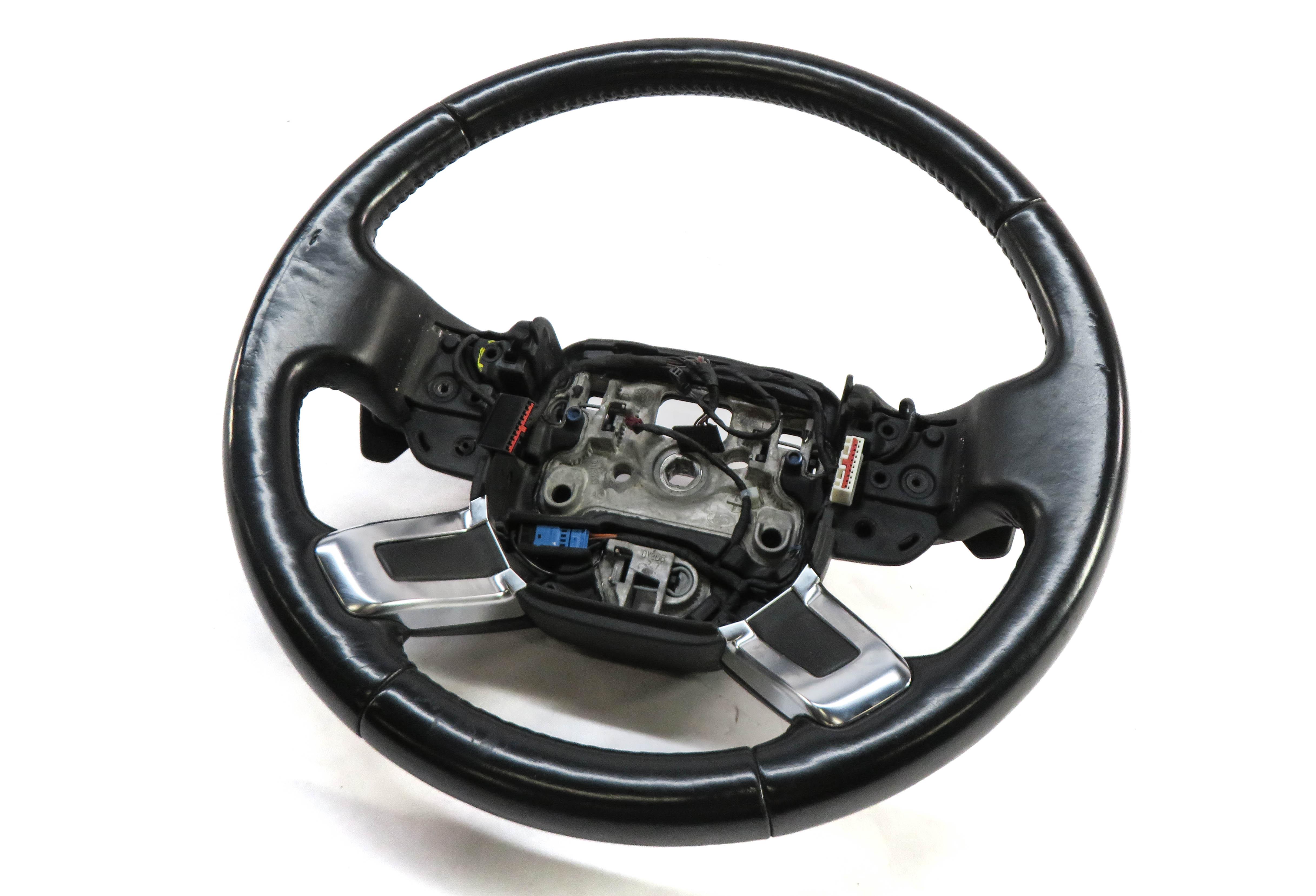 13-21 DISCOVERY RANGE ROVER (L405 L462) HEATED STEERING WHEEL w/ PADDLES (BLACK) — exact item pictured