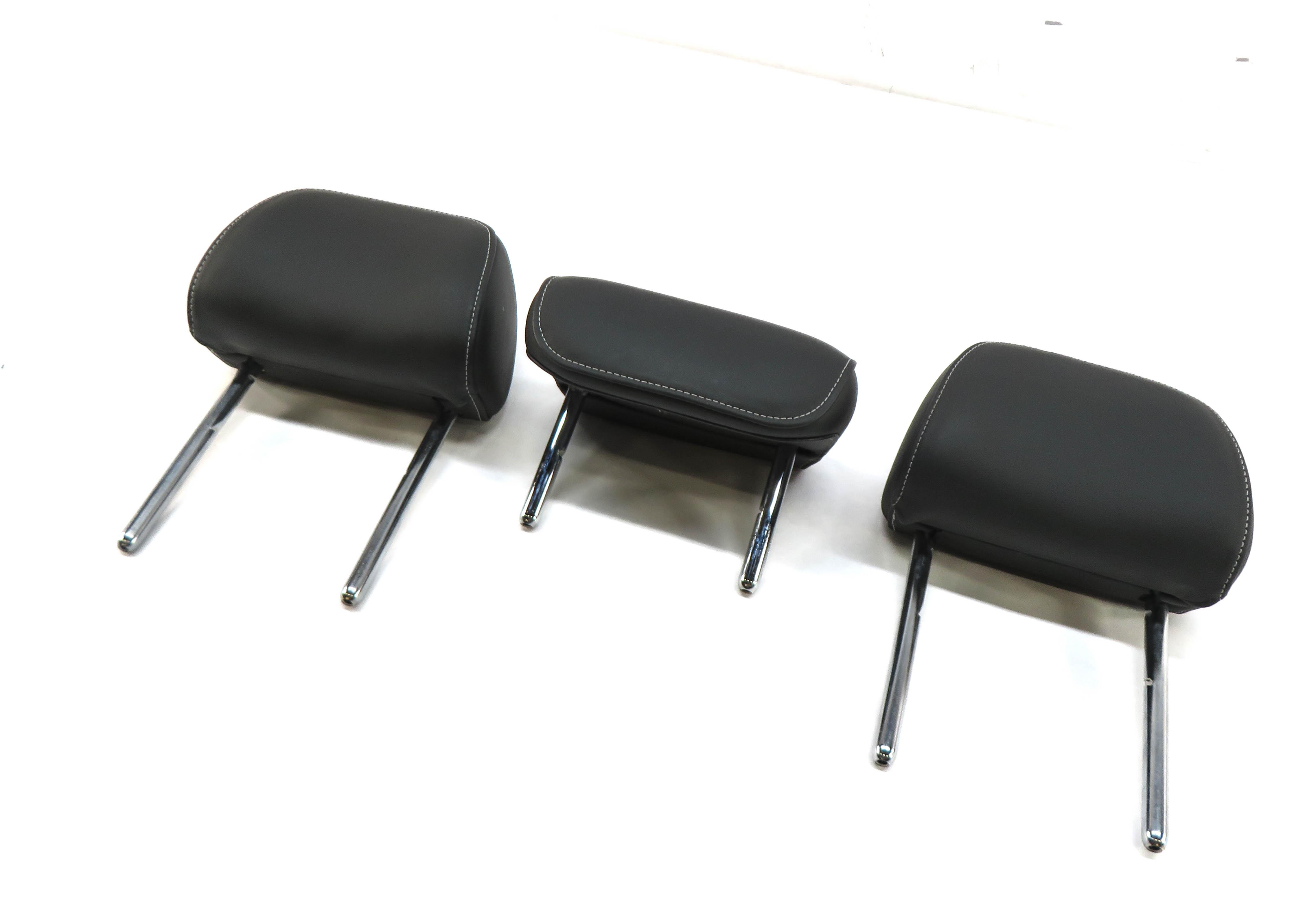 2013 AUDI S4 (B8 8K) REAR SEAT LEFT CENTER RIGHT HEADREST SET (BLACK / SILVER) — exact item pictured