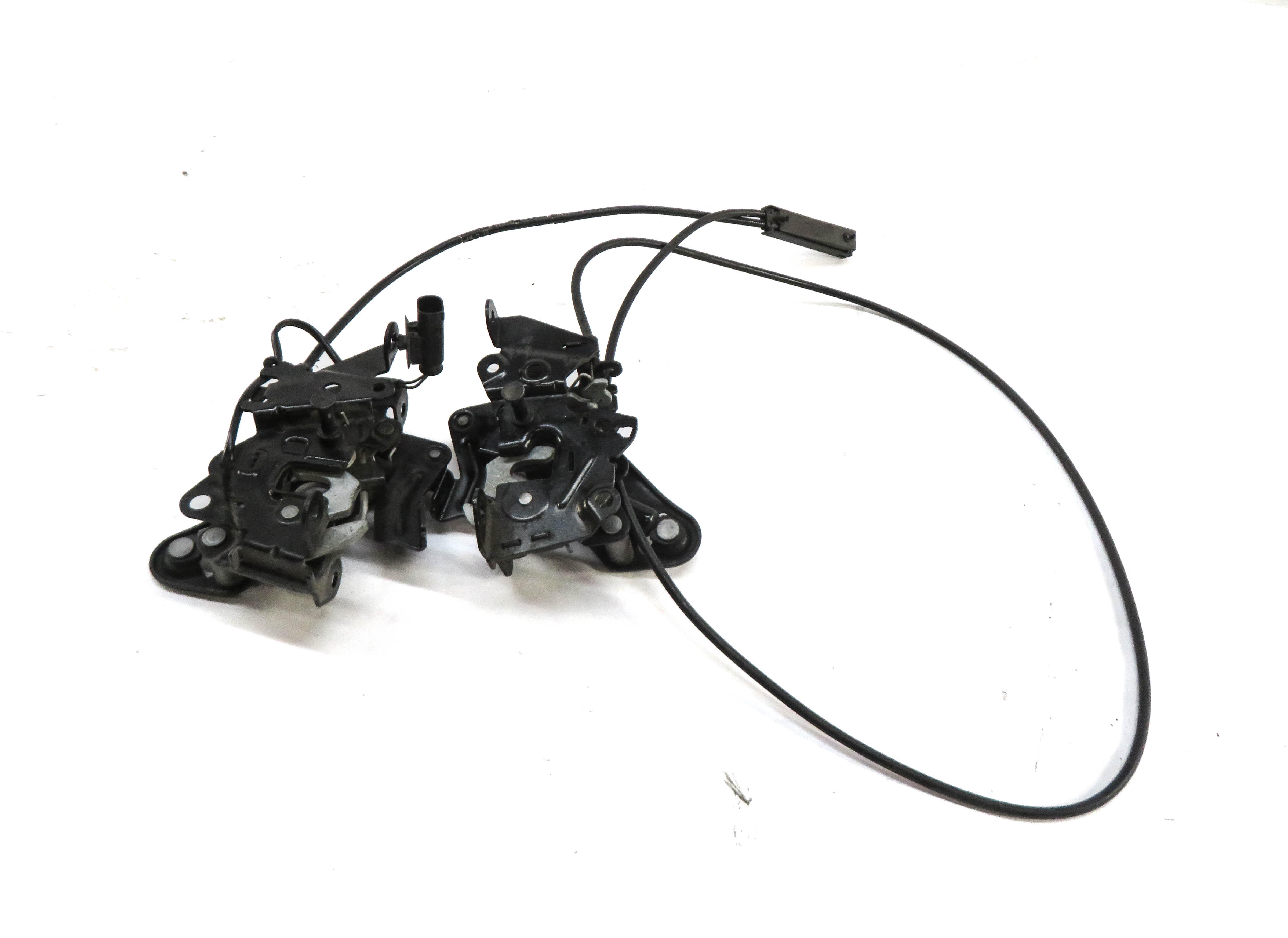 2011 BMW 550iGT (F07) FRONT LEFT & RIGHT LOWER HOOD LOCK LATCH SET w/ CABLE — exact item pictured