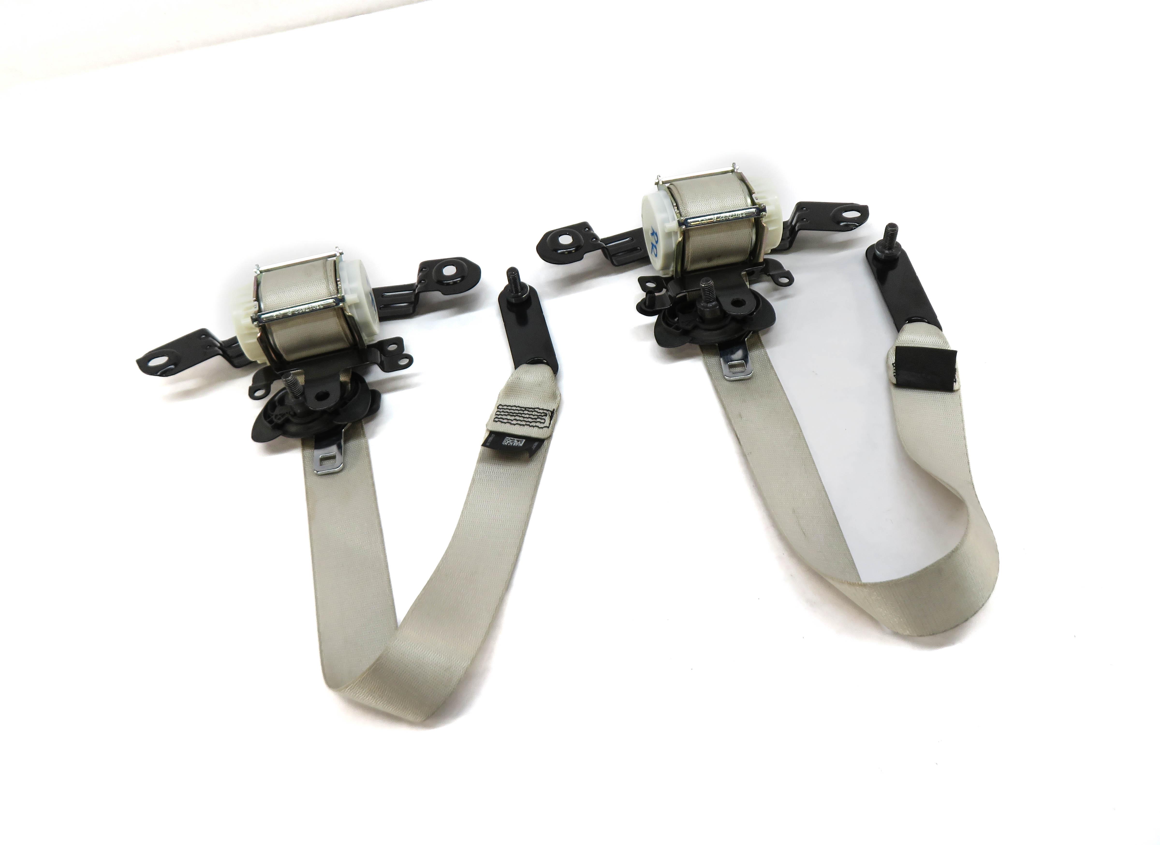 2011 BMW 550iGT (F07) LEFT & RIGHT REAR SEAT SEATBELT RETRACTOR SET (IVORY) — exact item pictured