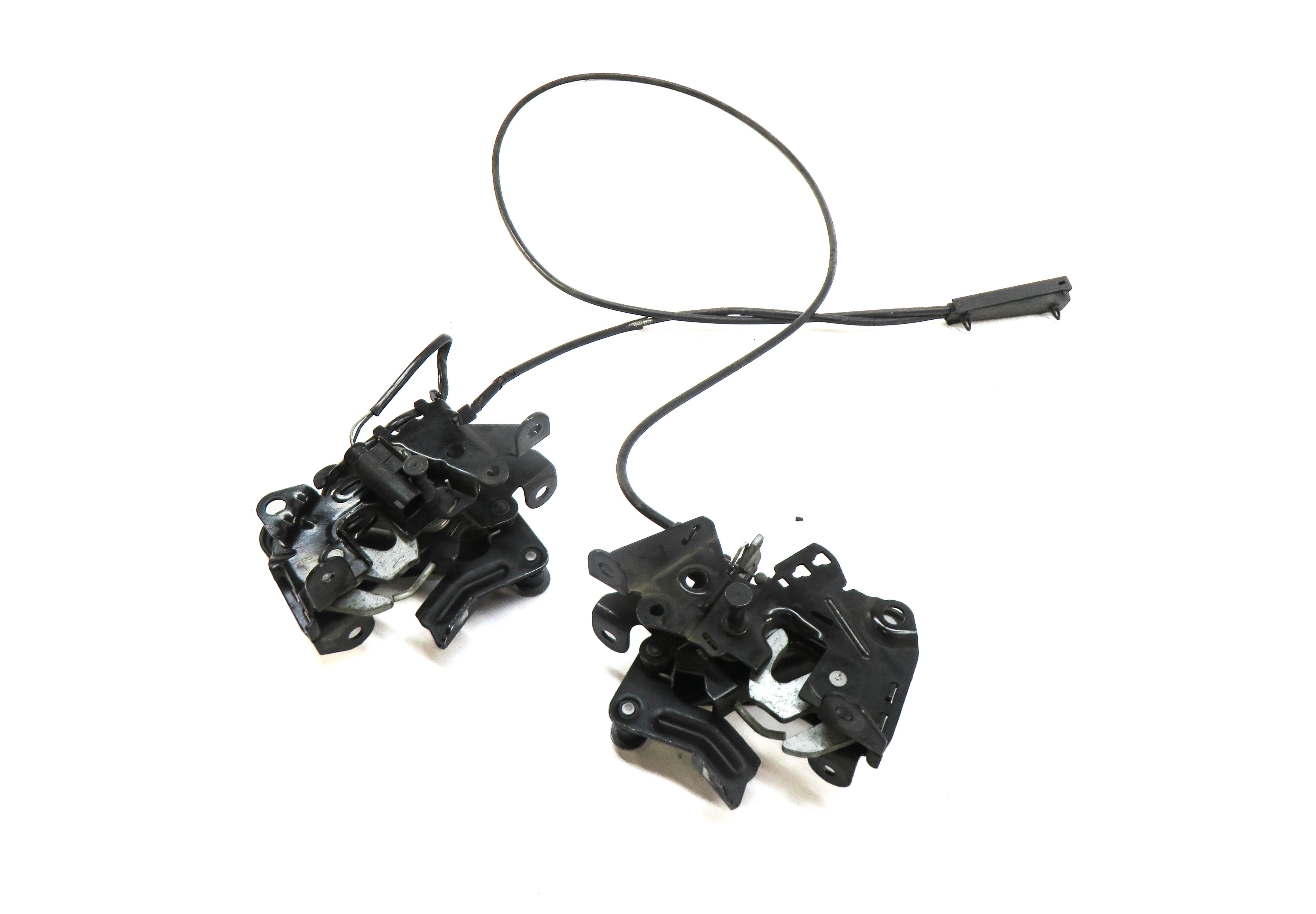 2011 BMW 535iGT (F07) FRONT LEFT & RIGHT LOWER HOOD LOCK LATCH SET w/ CABLE — exact item pictured