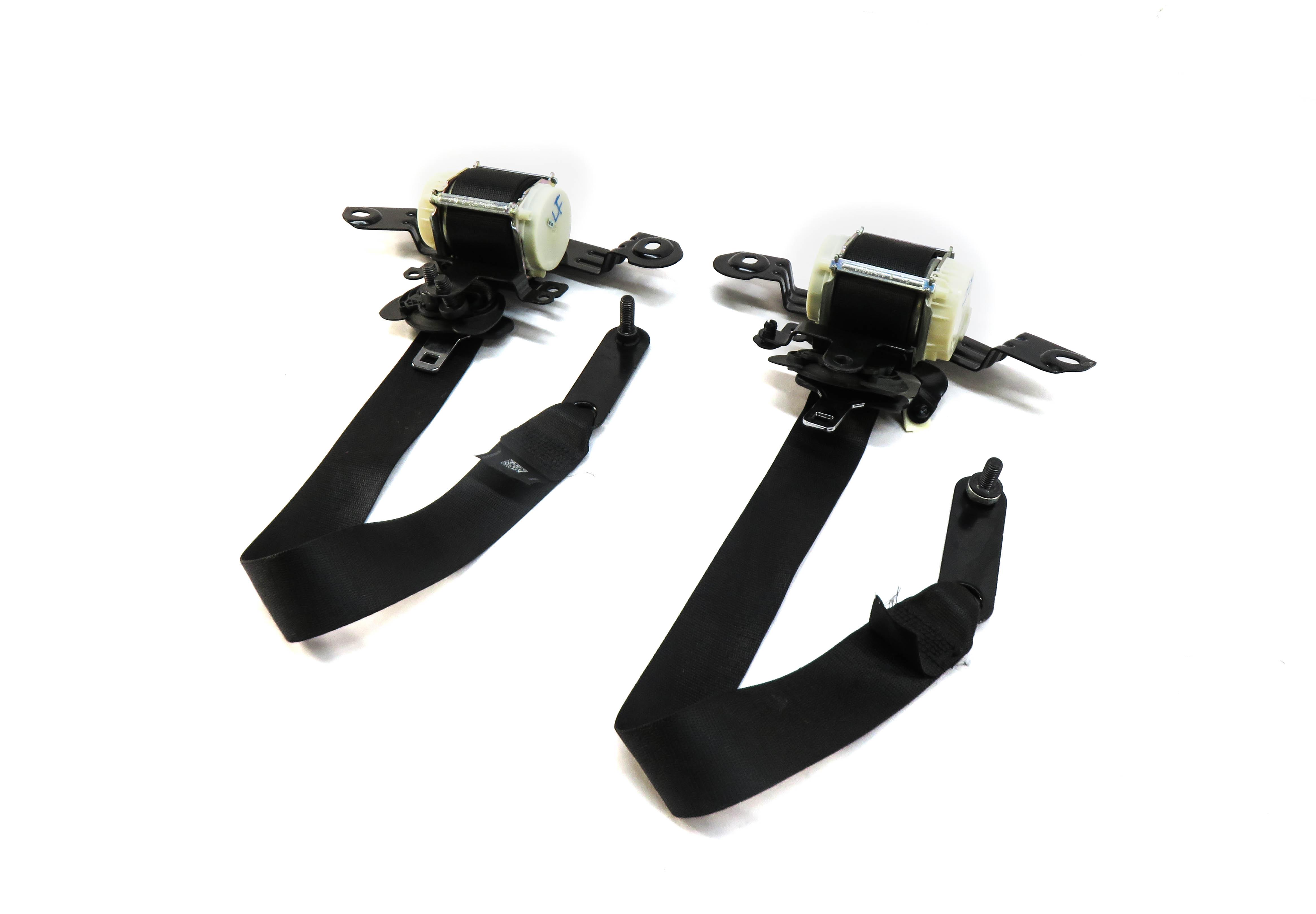 2011 BMW 535iGT (F07) LEFT & RIGHT REAR SEAT SEATBELT RETRACTOR SET-2 (BLACK) — exact item pictured