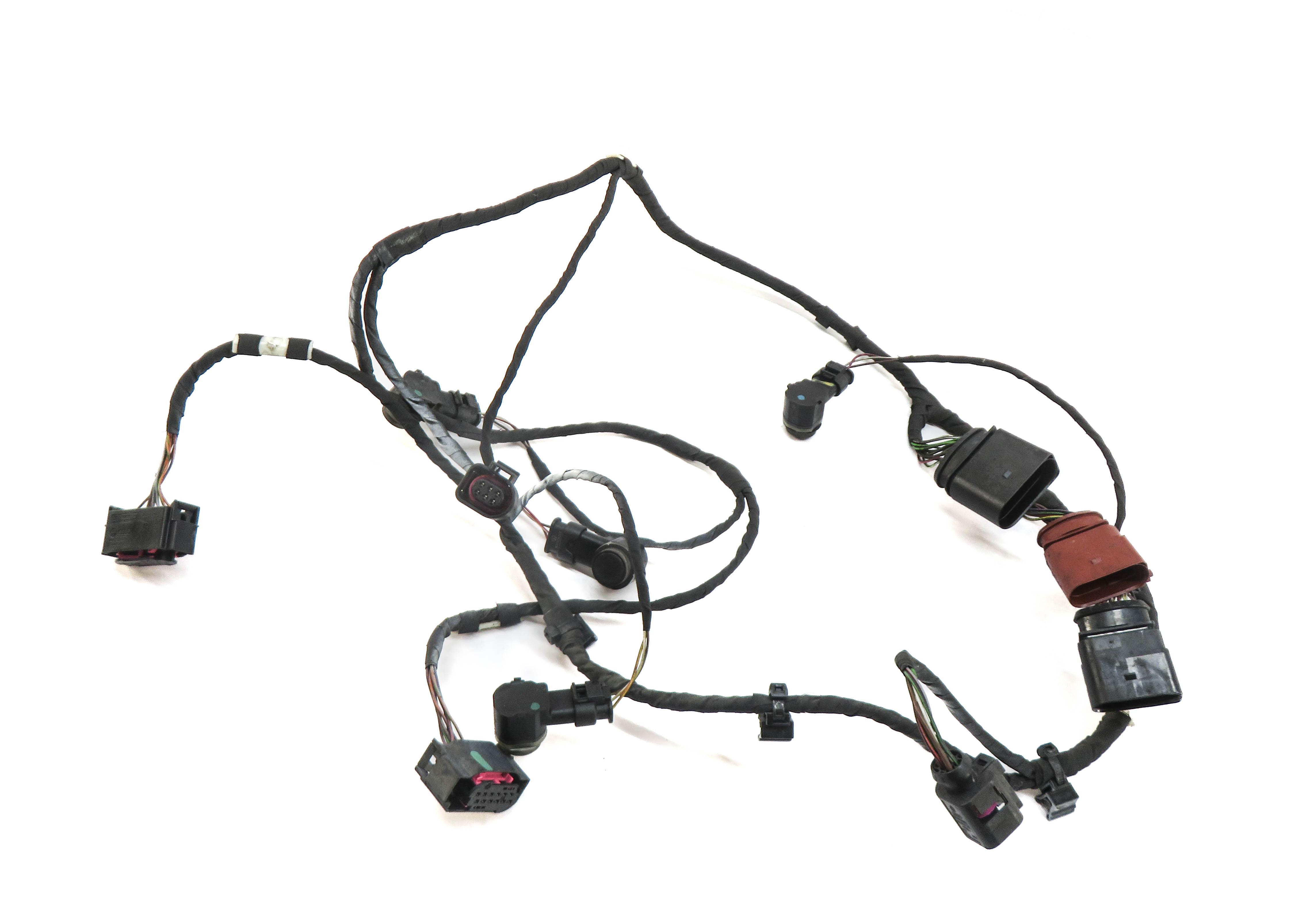 2014 AUDI Q7 (4L) REAR PDC PARK DISTANCE SENSOR SET w/ HARNESS (CARRARA WHITE) — exact item pictured