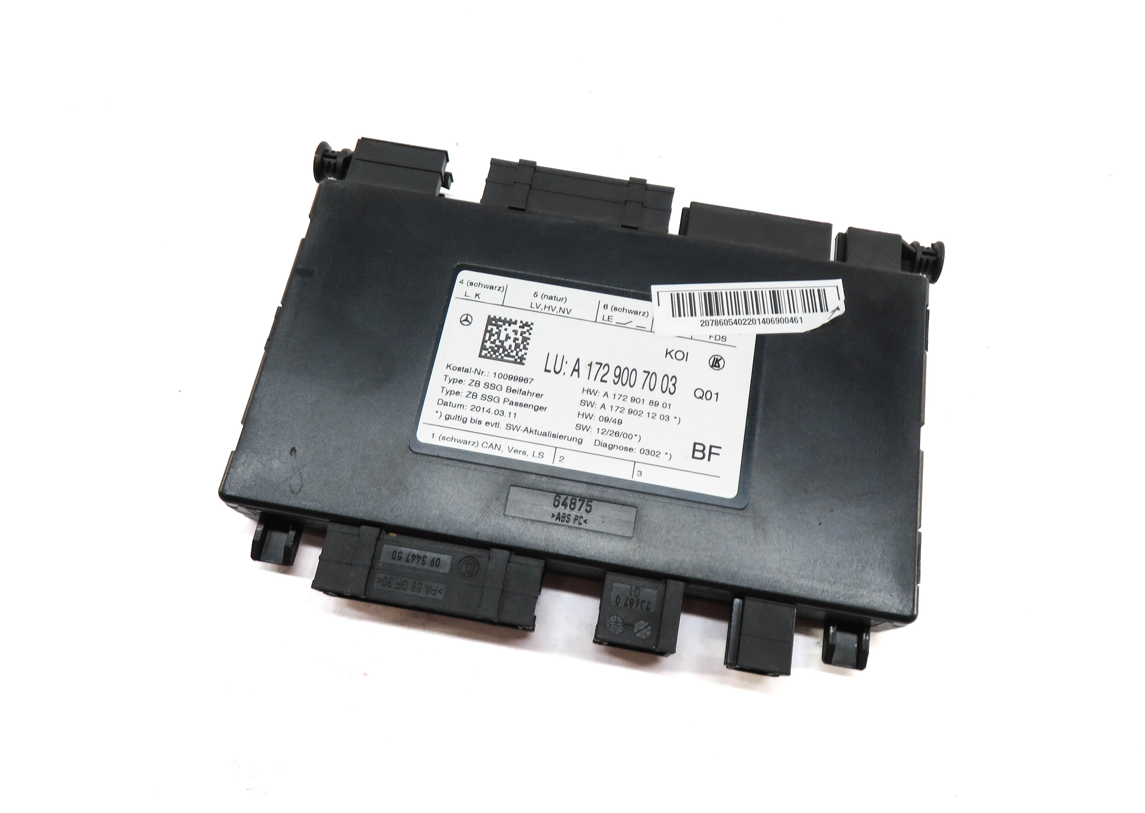 2014 MERCEDES E350 CONVERTIBLE (A207) RIGHT FRONT PASSENGER SEAT CONTROL MODULE — exact item pictured