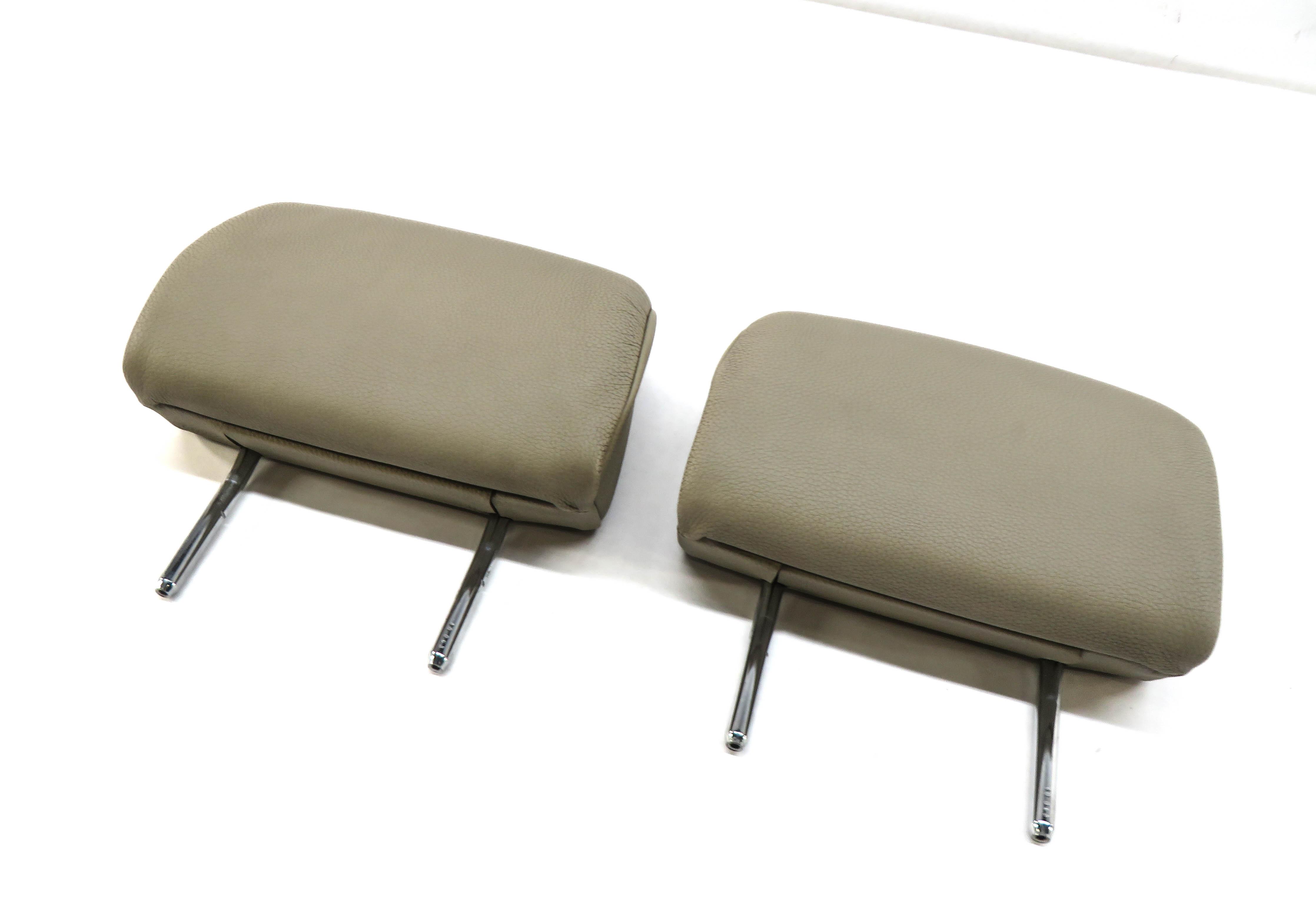 07-13 BMW 328i 335i (E93) CONVERTIBLE LEFT & RIGHT REAR HEADREST SET (OYSTER) — exact item pictured