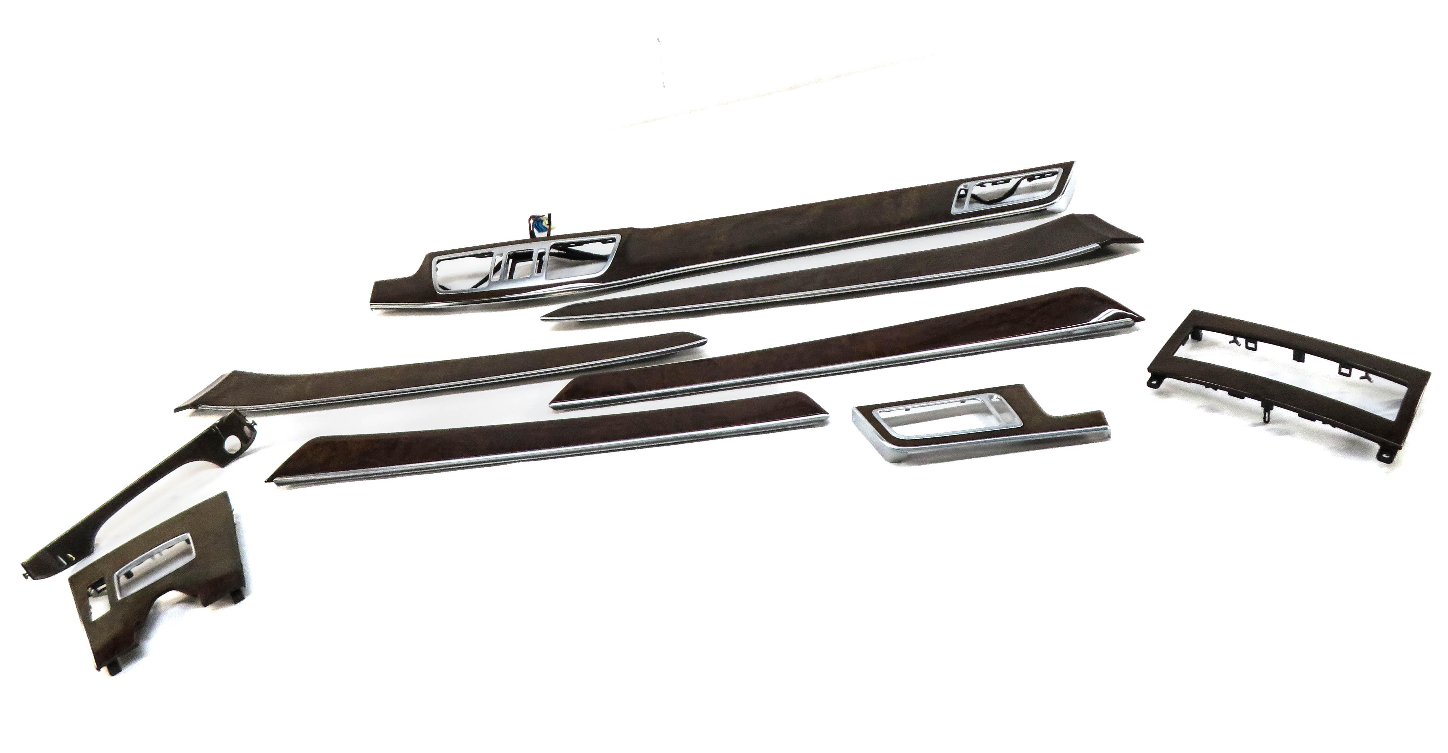2014 MERCEDES E350 (W212) DASH DOOR CONSOLE WOOD GRAIN TRIM SET (WALNUT VENEER) — exact item pictured
