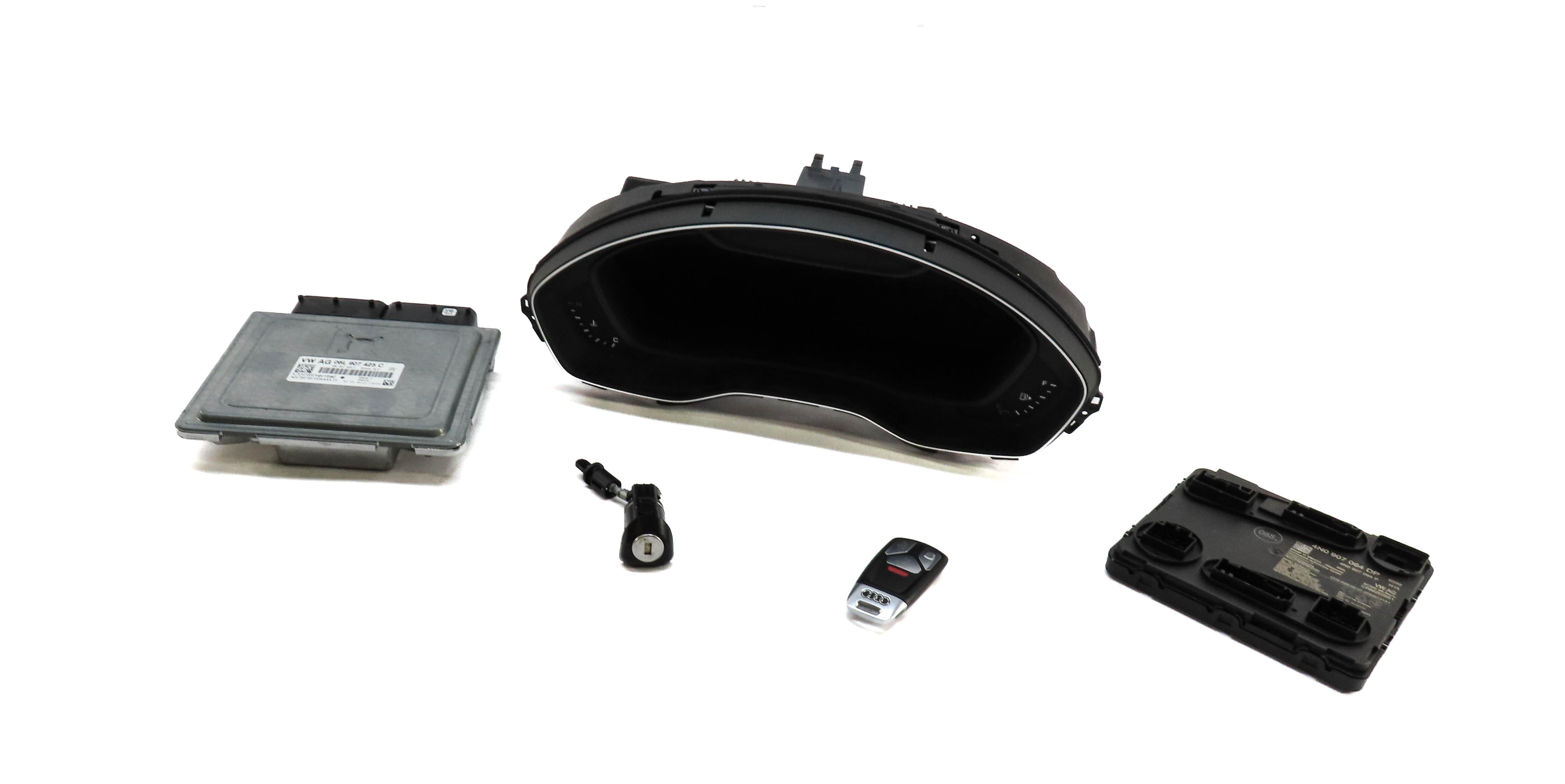 2018-2020 AUDI Q5 (FY 80A) 2.0L DJYA ENGINE ECM BCM IMMOBILIZER MODULE KEY SET-5 — exact item pictured