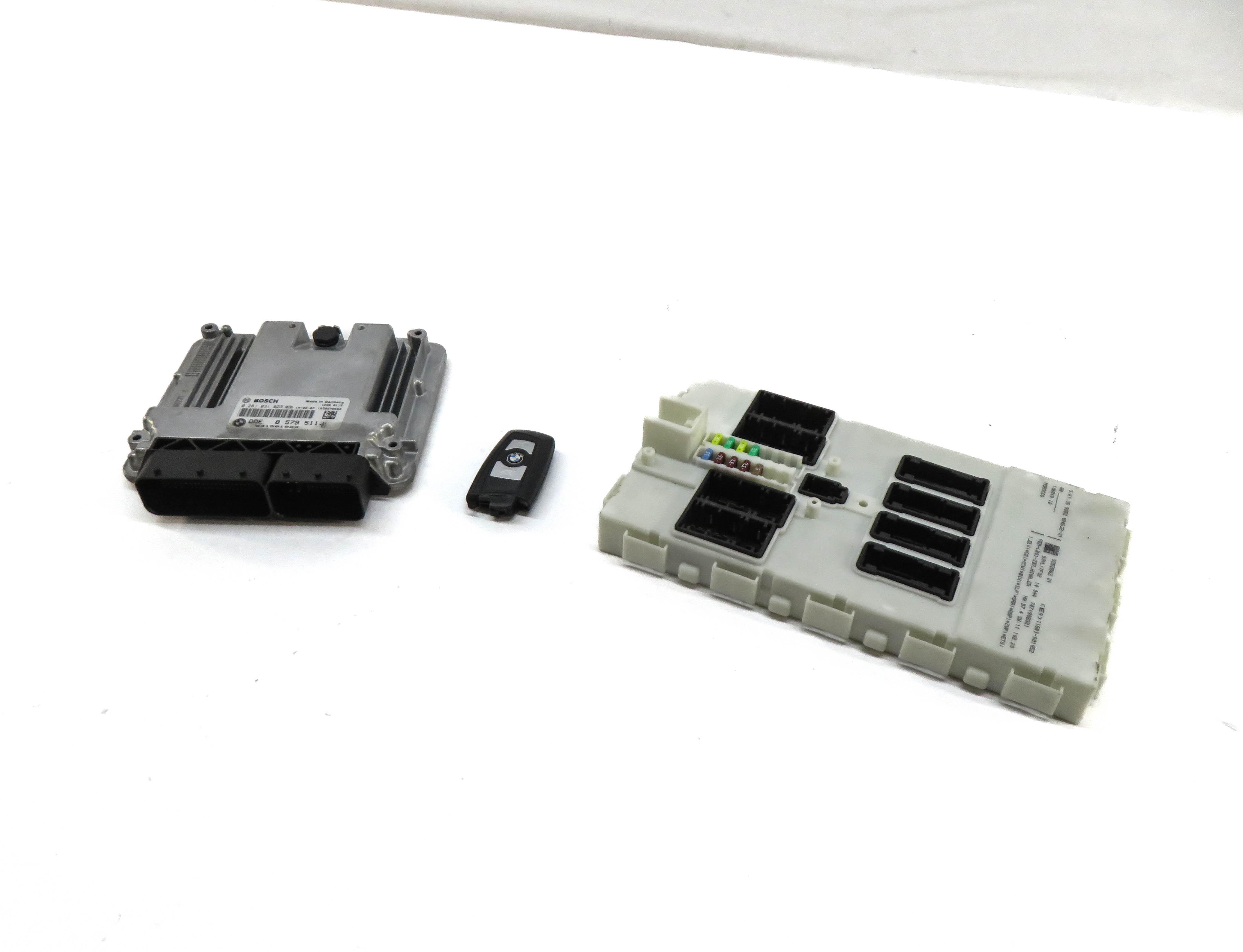 14-17 BMW 328i X3 (F25 F30) 2.0L N47T DIESEL ECM DME IMMOBILIZER MODULE KEY SET — exact item pictured