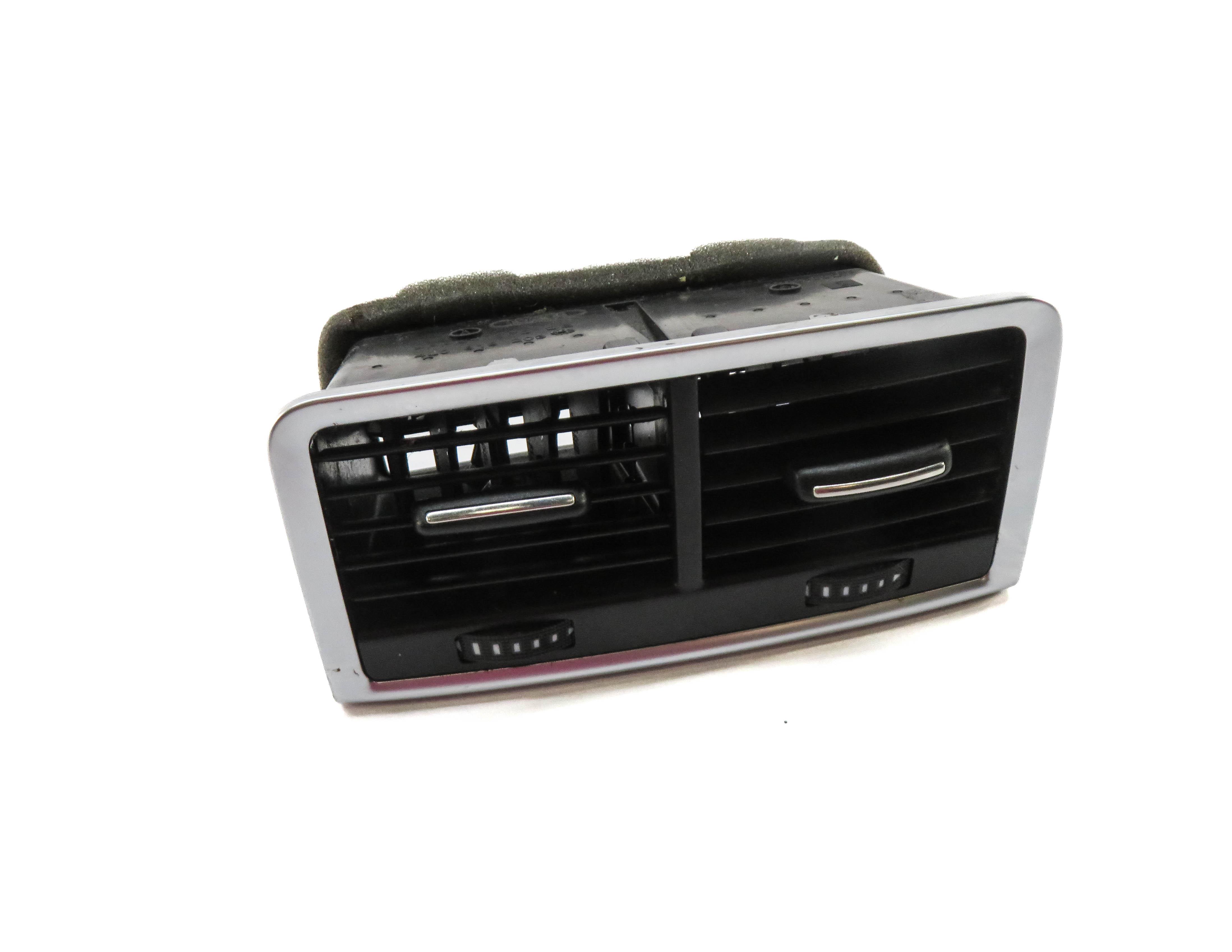 10 AUDI Q7 (4L) REAR CENTER CONSOLE A/C HEATER AIR VENT (BLACK w/ SILVER) — exact item pictured