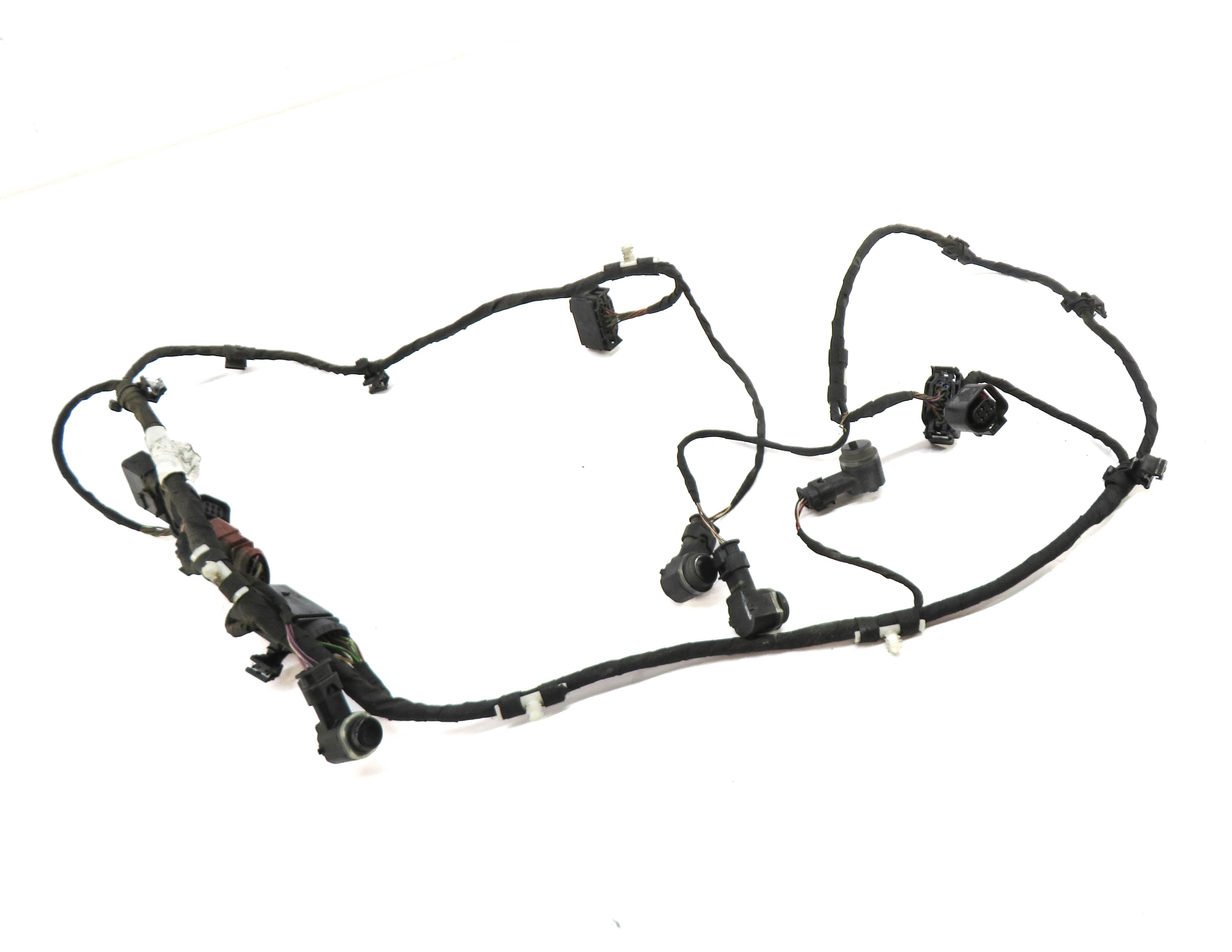 10 AUDI Q7 (4L) REAR PDC PARK DISTANCE SENSOR SET 4 (BLACK) w/ HARNESS — exact item pictured