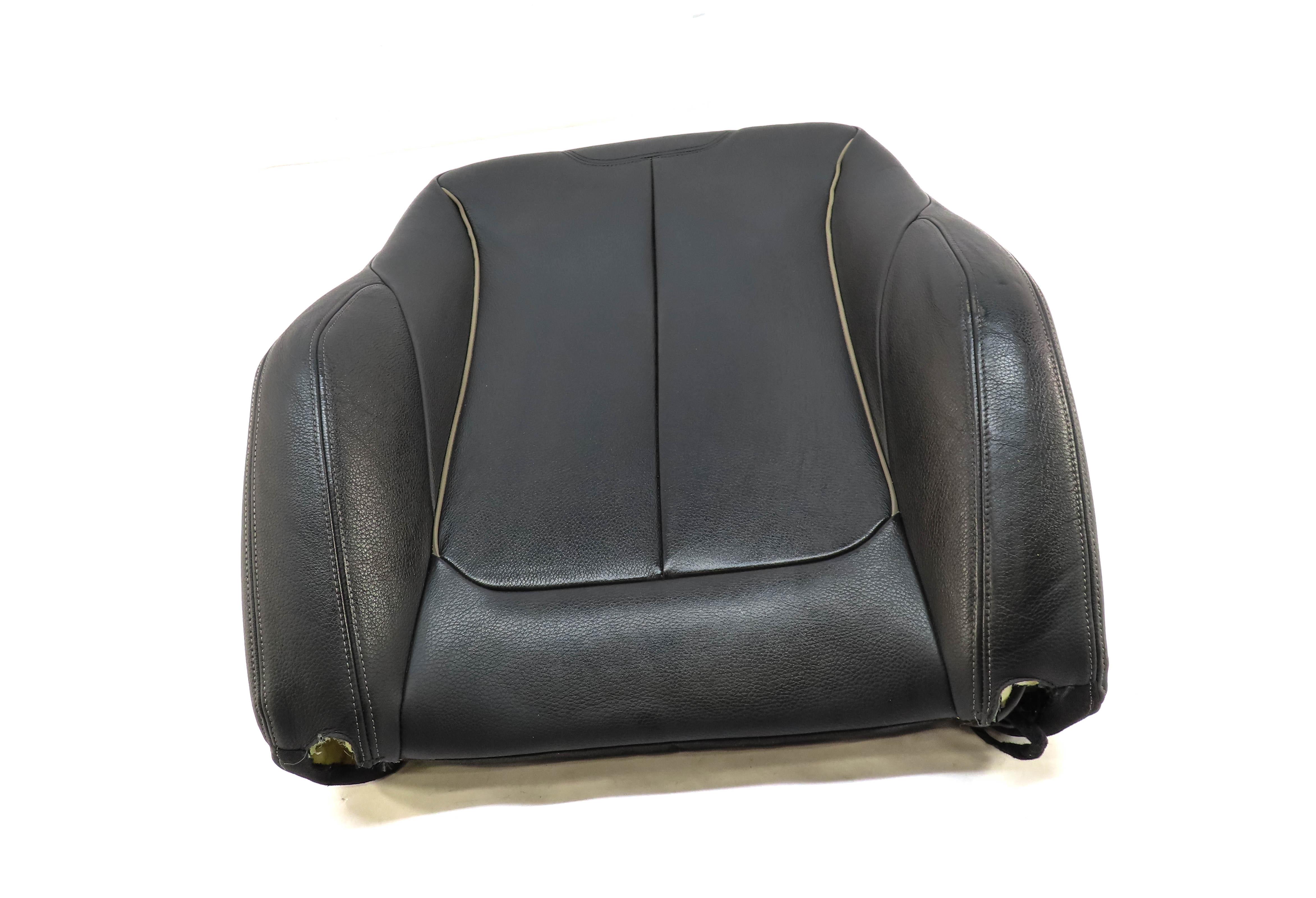 2016 BMW 328i (F30) LEFT DRIVER UPPER TOP SPORT SEAT CUSHION (BLACK LEATHER) — exact item pictured