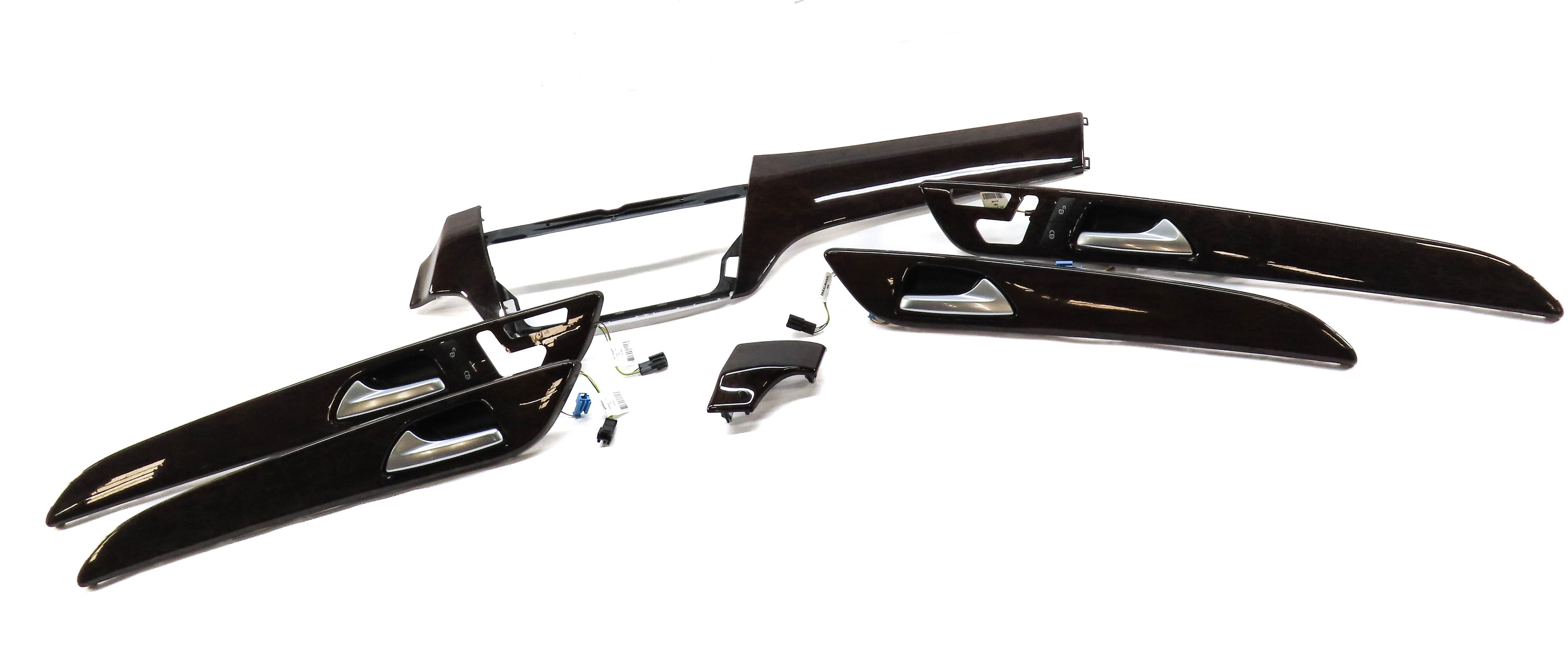 2013 MERCEDES GL450 (X166) INTERIOR DASH DOOR WOOD TRIM SET (EUCALYPTUS 734) — exact item pictured