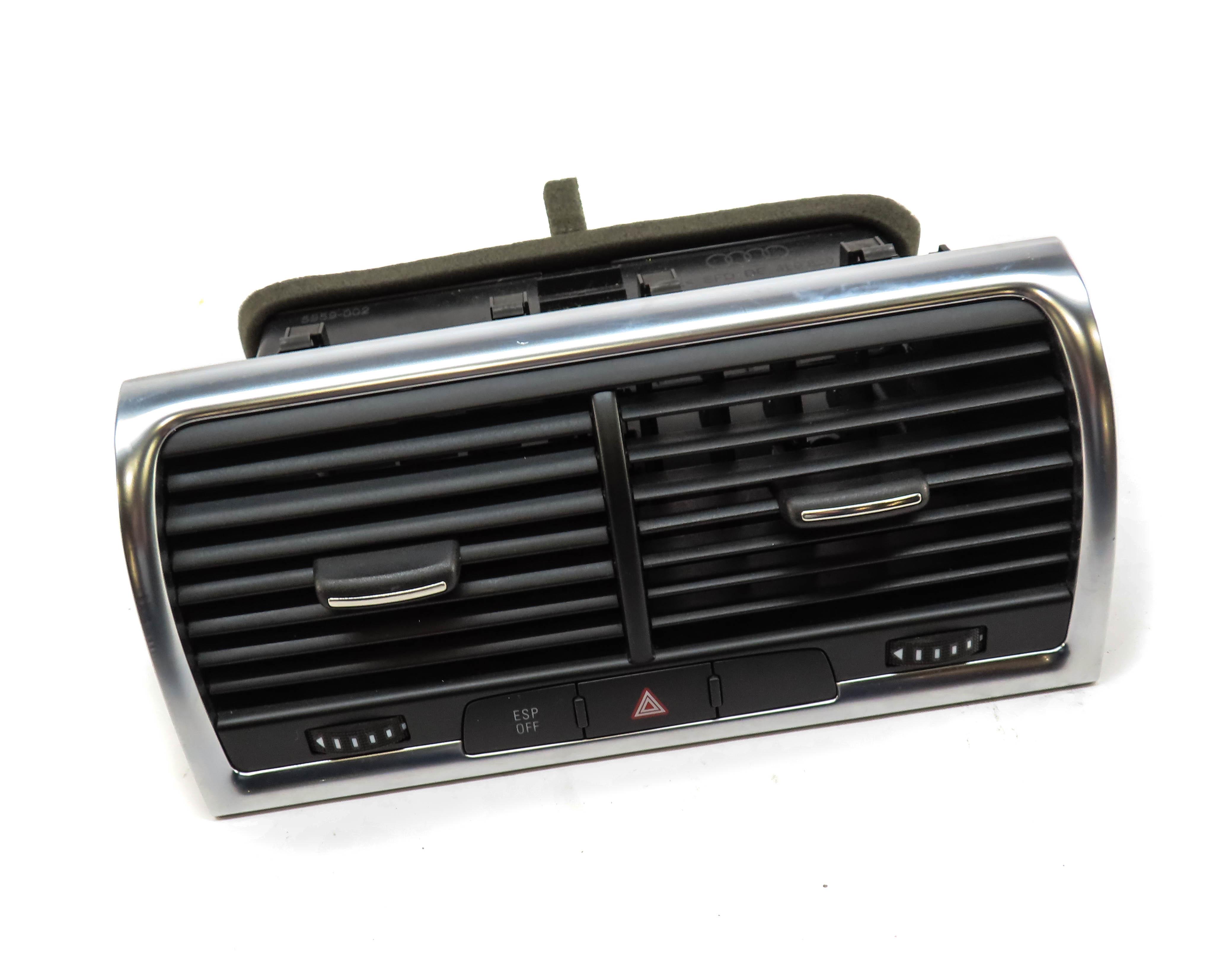 2010 AUDI Q7 (4L) FRONT CENTER DASH HEATER A/C AIR VENT w/ HAZARD SWITCH BUTTON — exact item pictured