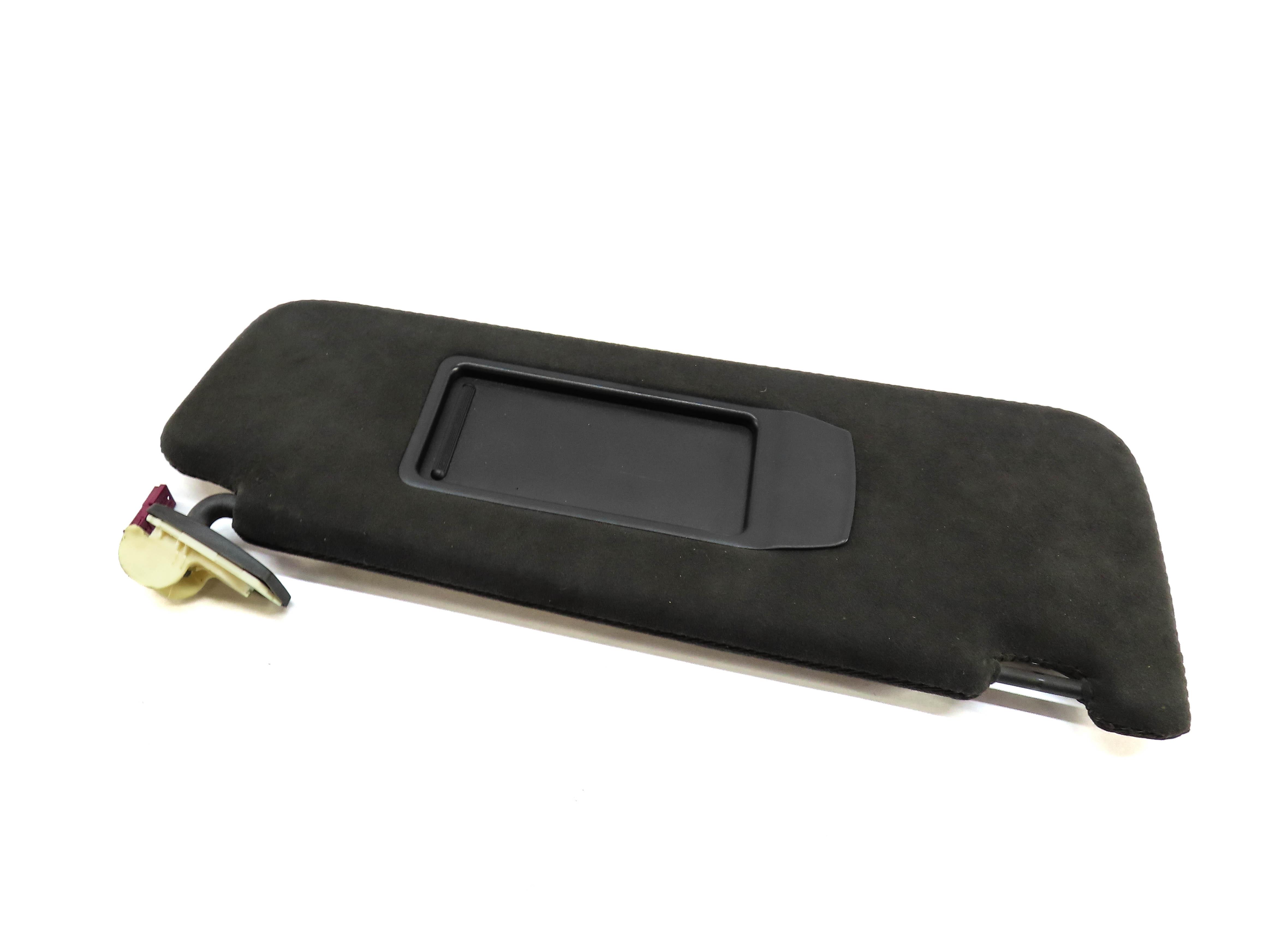 11-15 BMW 7 SERIES (F01) FRONT RIGHT PASSENGER SUN VISOR (BLACK SUEDE) — exact item pictured