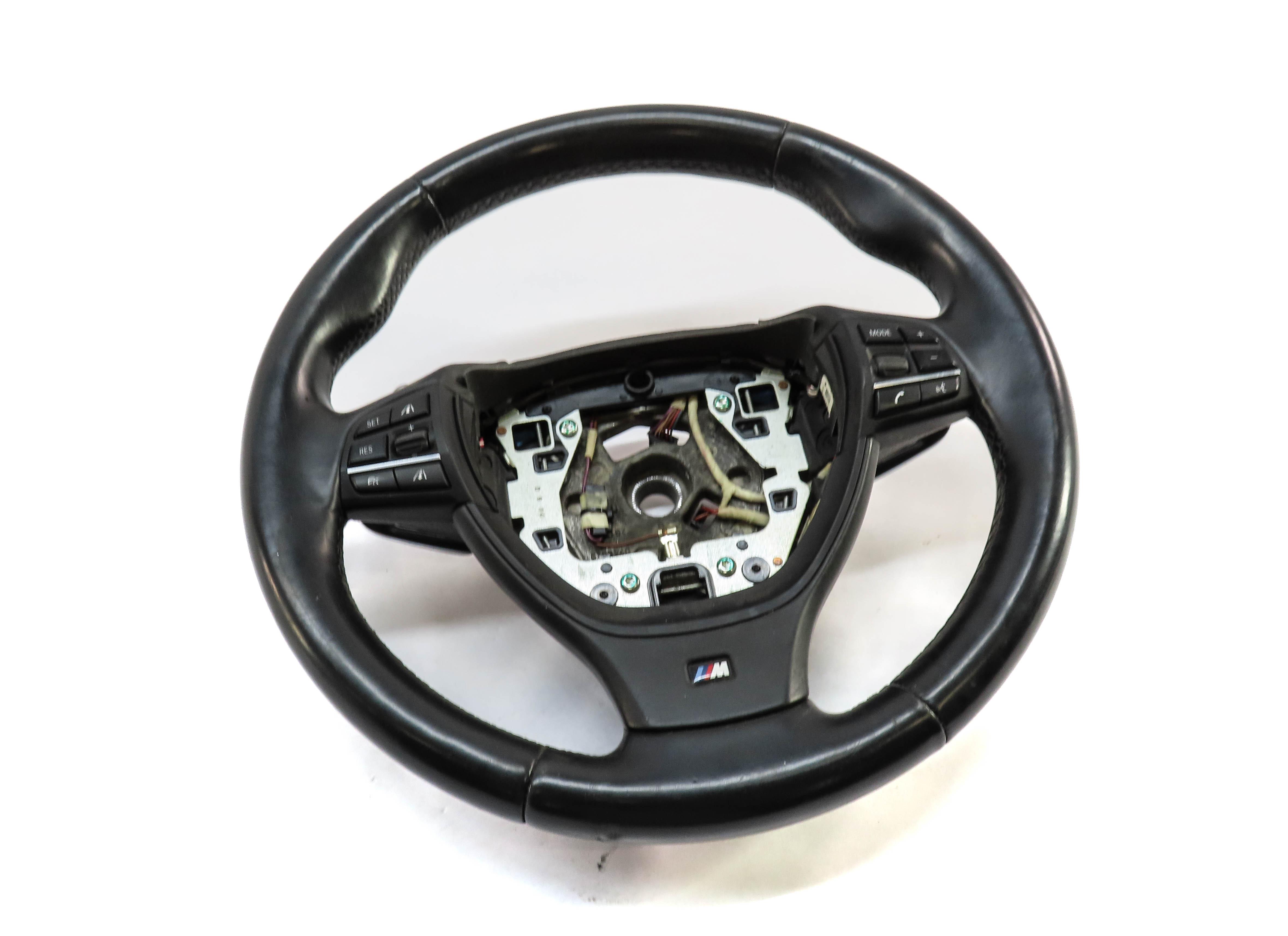14-17 BMW 5 GT 7 SERIES F01 F07 ///M SPORT STEERING WHEEL w/ SWITCHES (BLACK) — exact item pictured