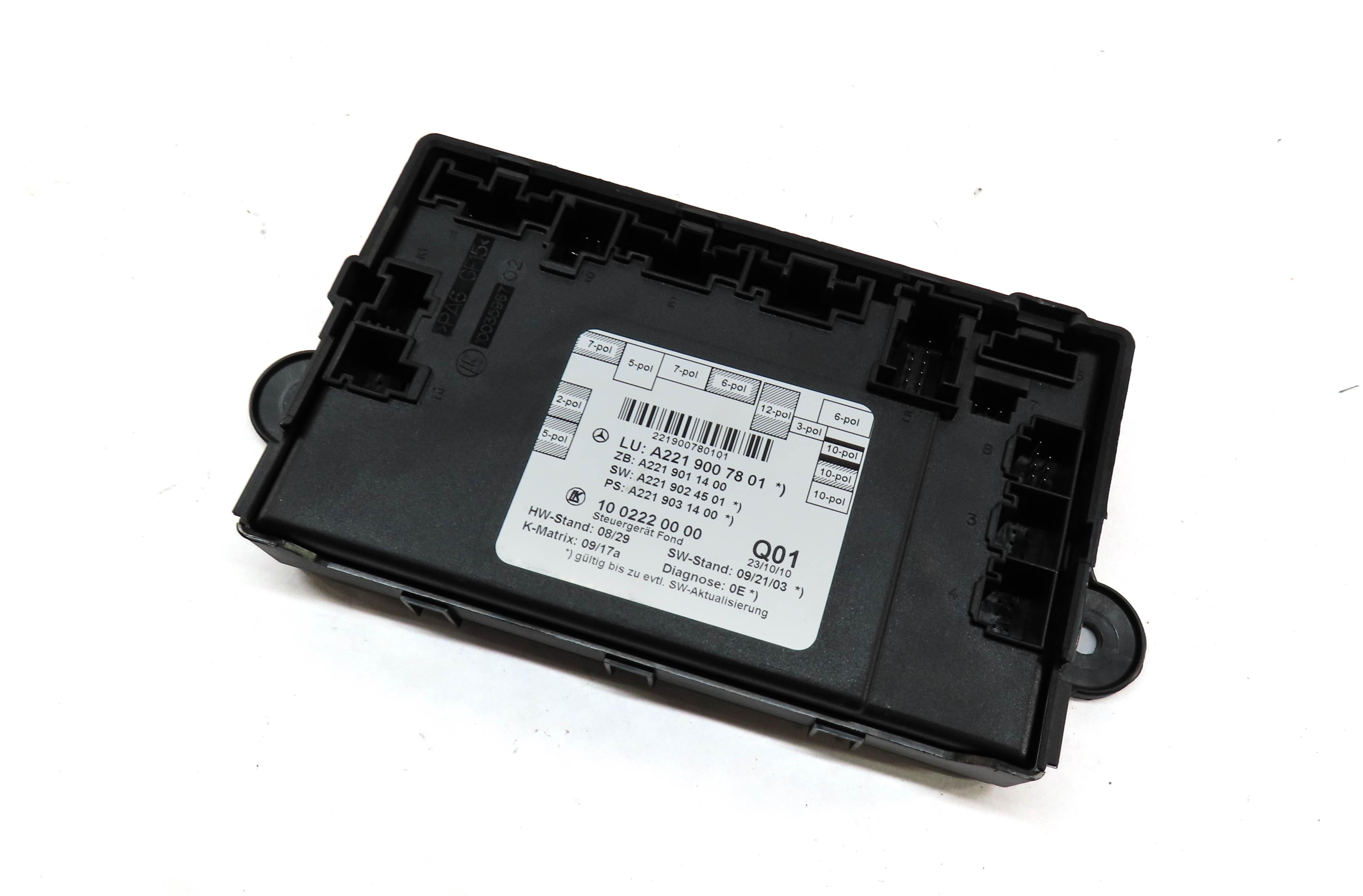 2011 MERCEDES S63 AMG (W221) REAR DOOR CONTROL MODULE 2219007801 — exact item pictured