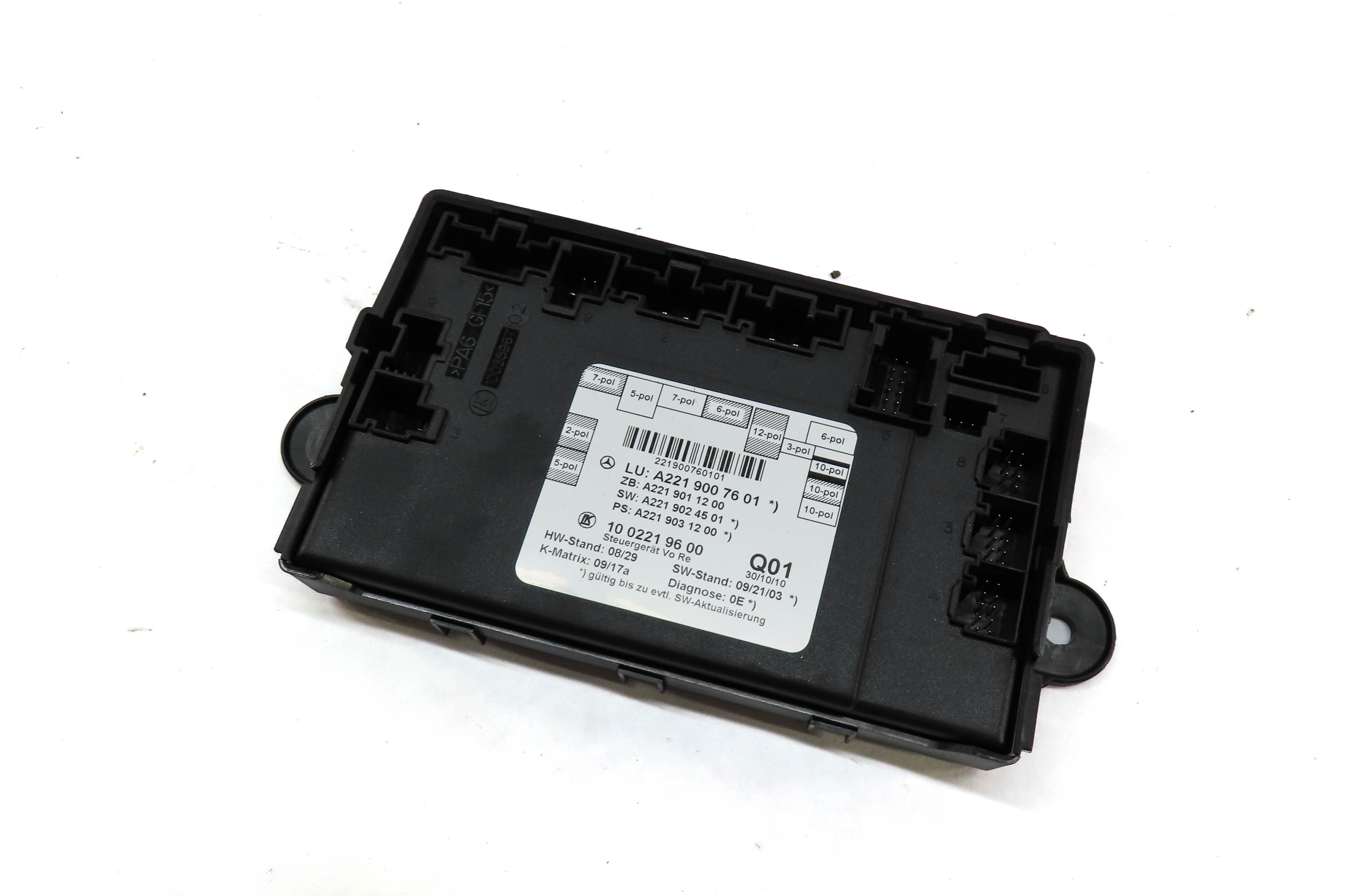 2008-2013 MERCEDES S CLASS (W221) FRONT RIGHT PASSENGER DOOR CONTROL MODULE — exact item pictured