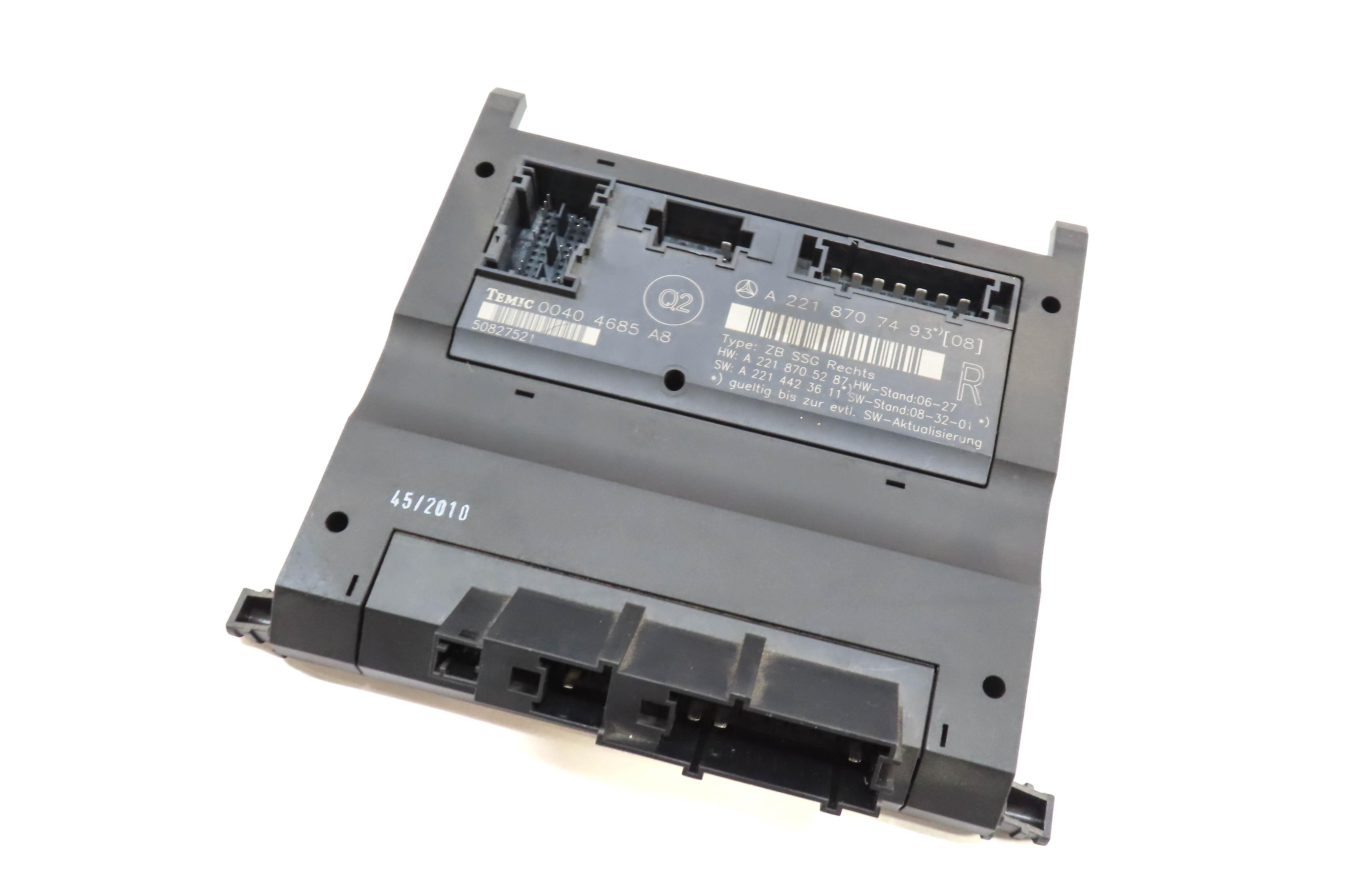 2011 MERCEDES S63 AMG (W221) FRONT RIGHT PASSENGER SEAT CONTROL MODULE — exact item pictured