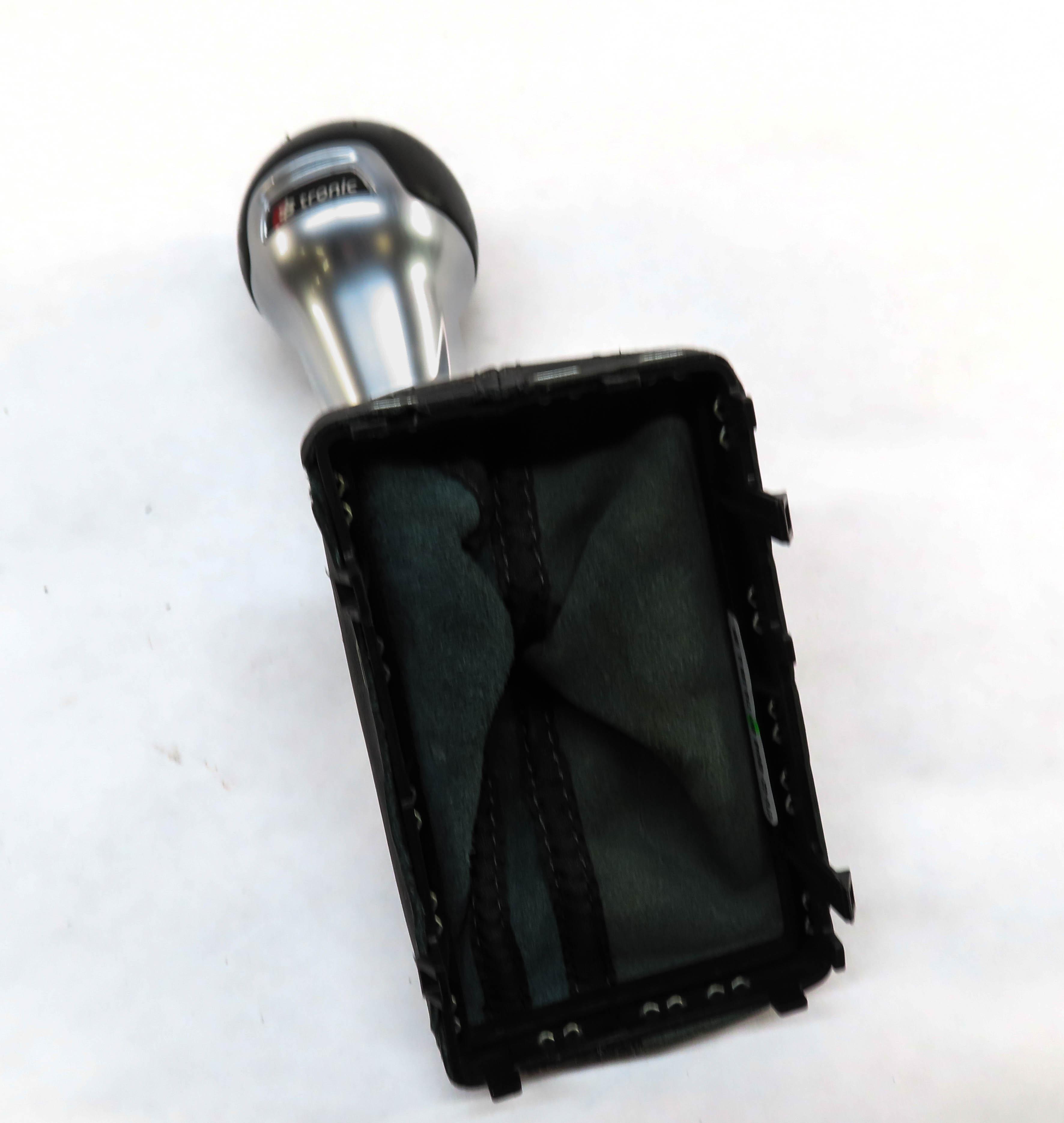 2015 AUDI A3 (8V) AUTOMATIC SHIFTER SHIFT KNOB w/ BOOT (BLACK & SILVER) — exact item pictured