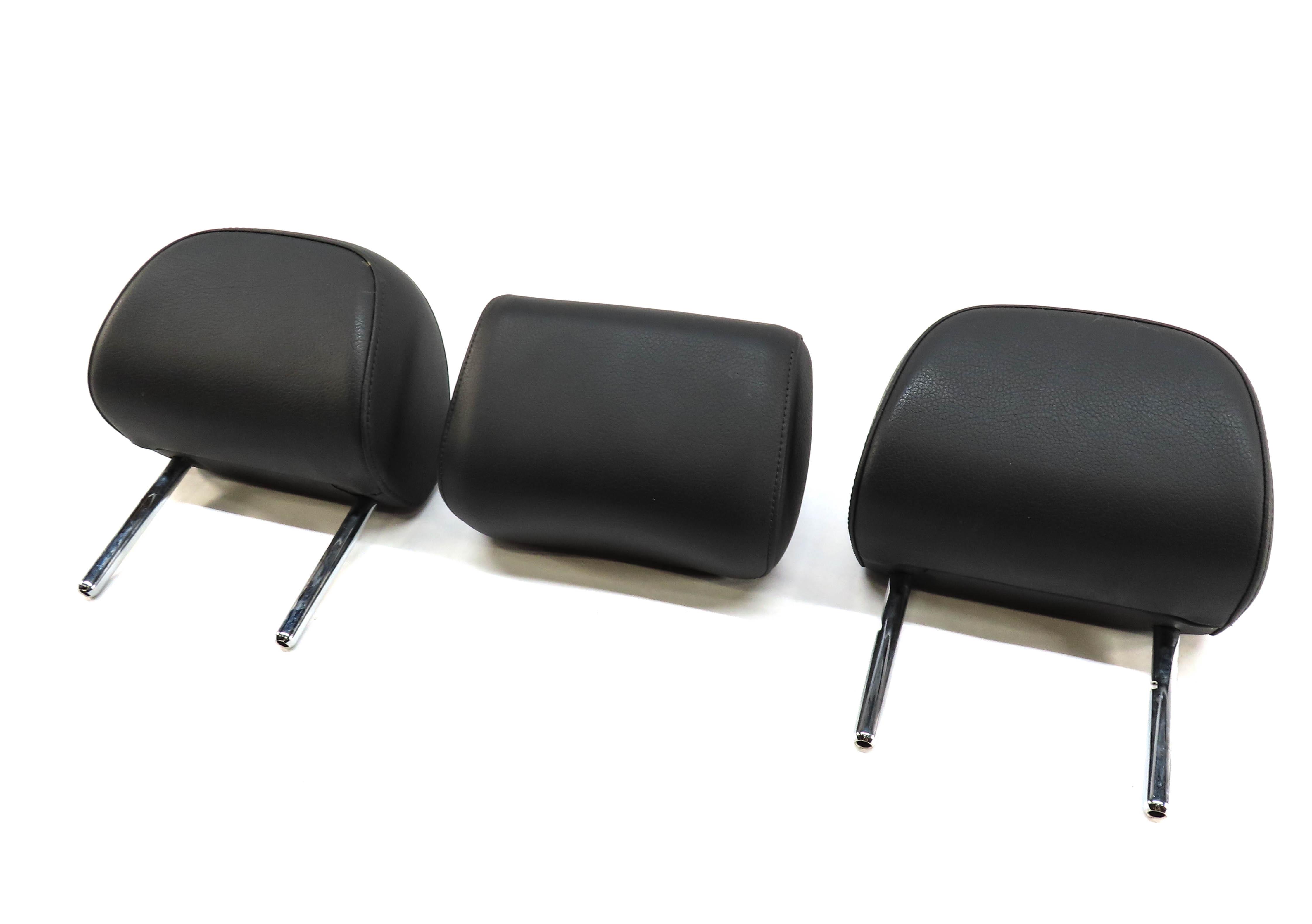 2015 AUDI A3 (8V) REAR LEFT RIGHT CENTER HEADREST SET OF 3 (BLACK) — exact item pictured