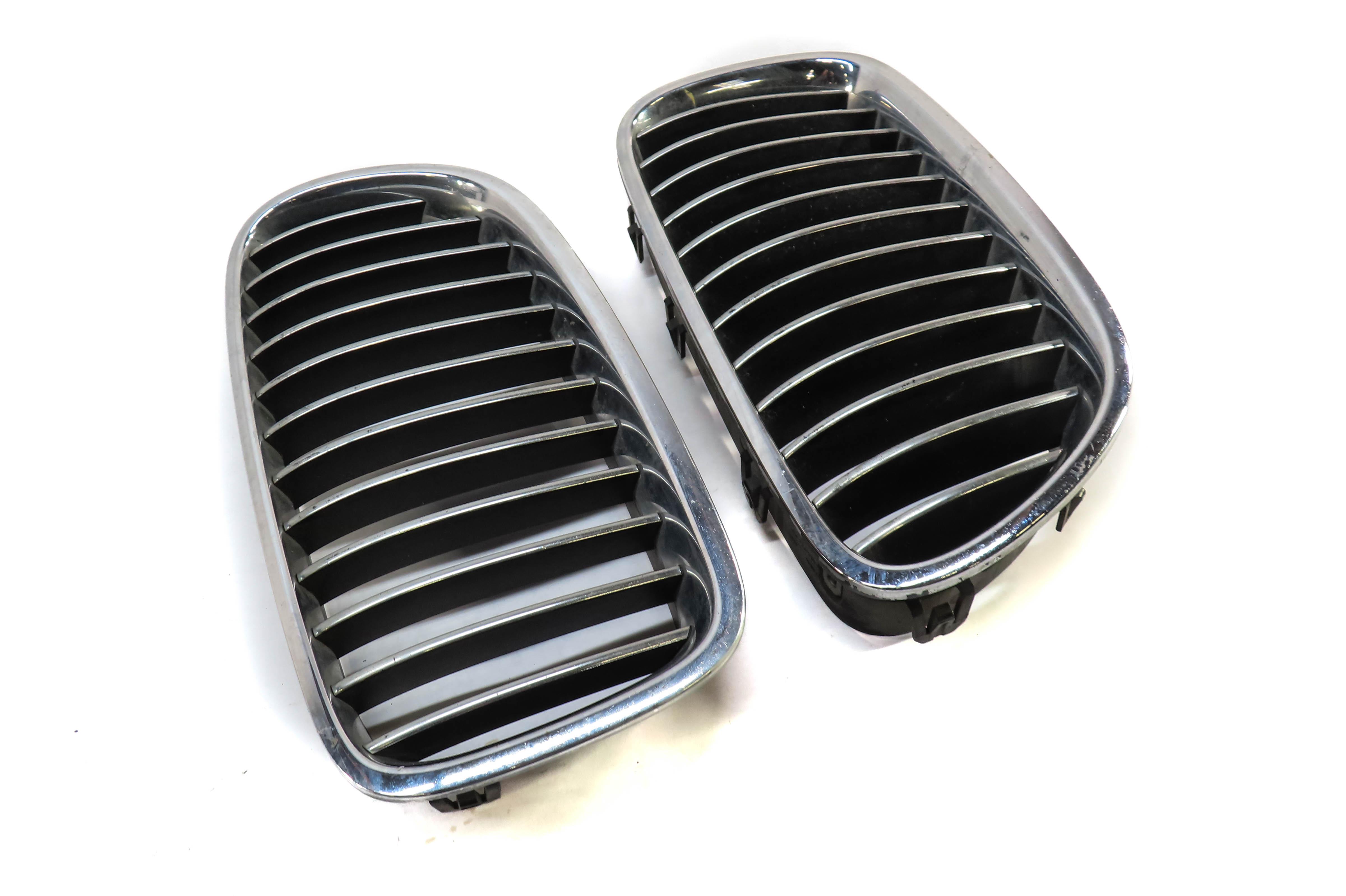11-13 BMW 528i 535i 550i (F10) FRONT LEFT & RIGHT HOOD VENT GRILLE SET (CHROME) — exact item pictured