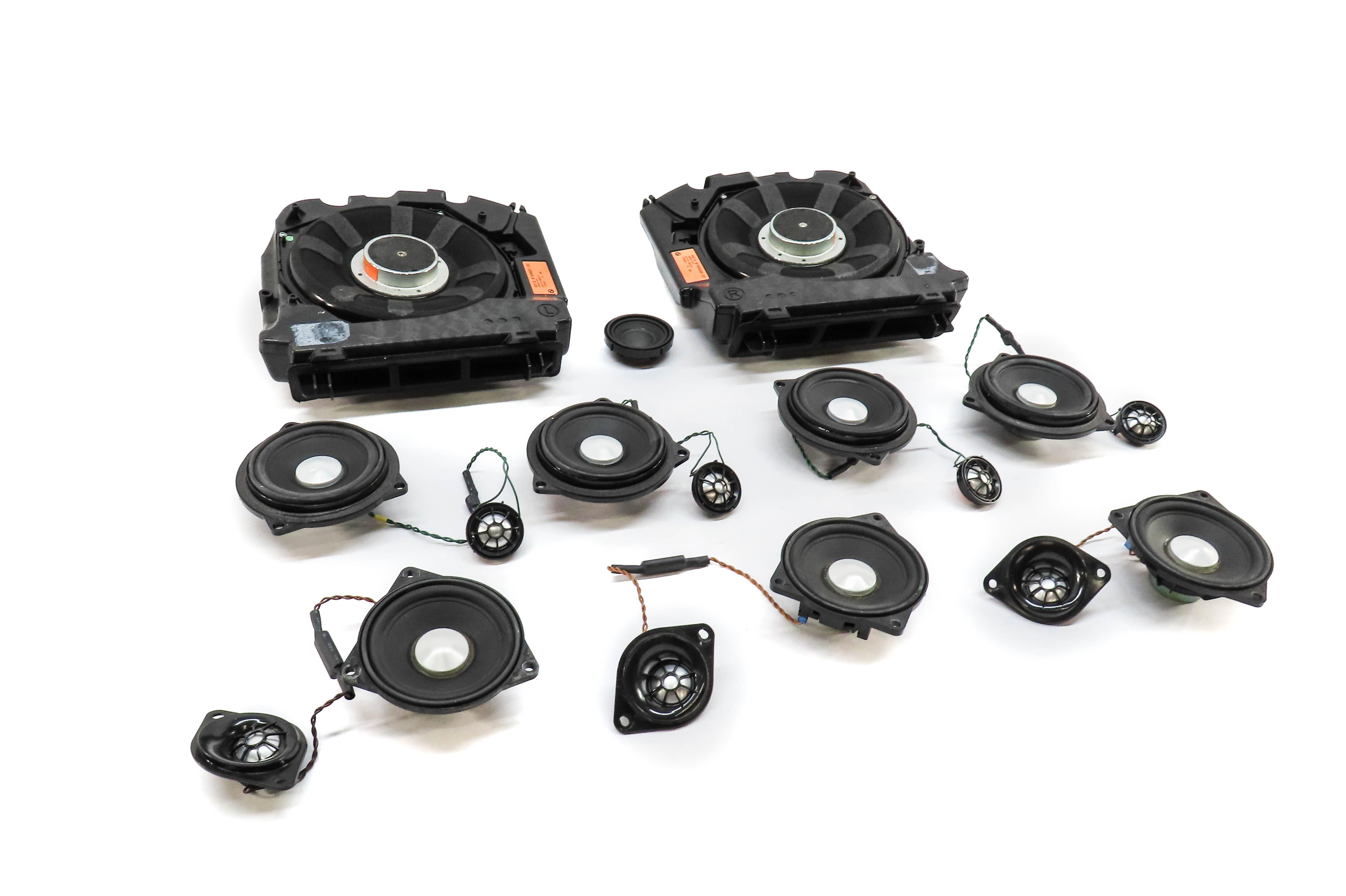 2011 BMW 535i (F10) RADIO STEREO LOGIC-7 AUDIO SUB SUBWOOFER TWEETER SPEAKER SET — exact item pictured
